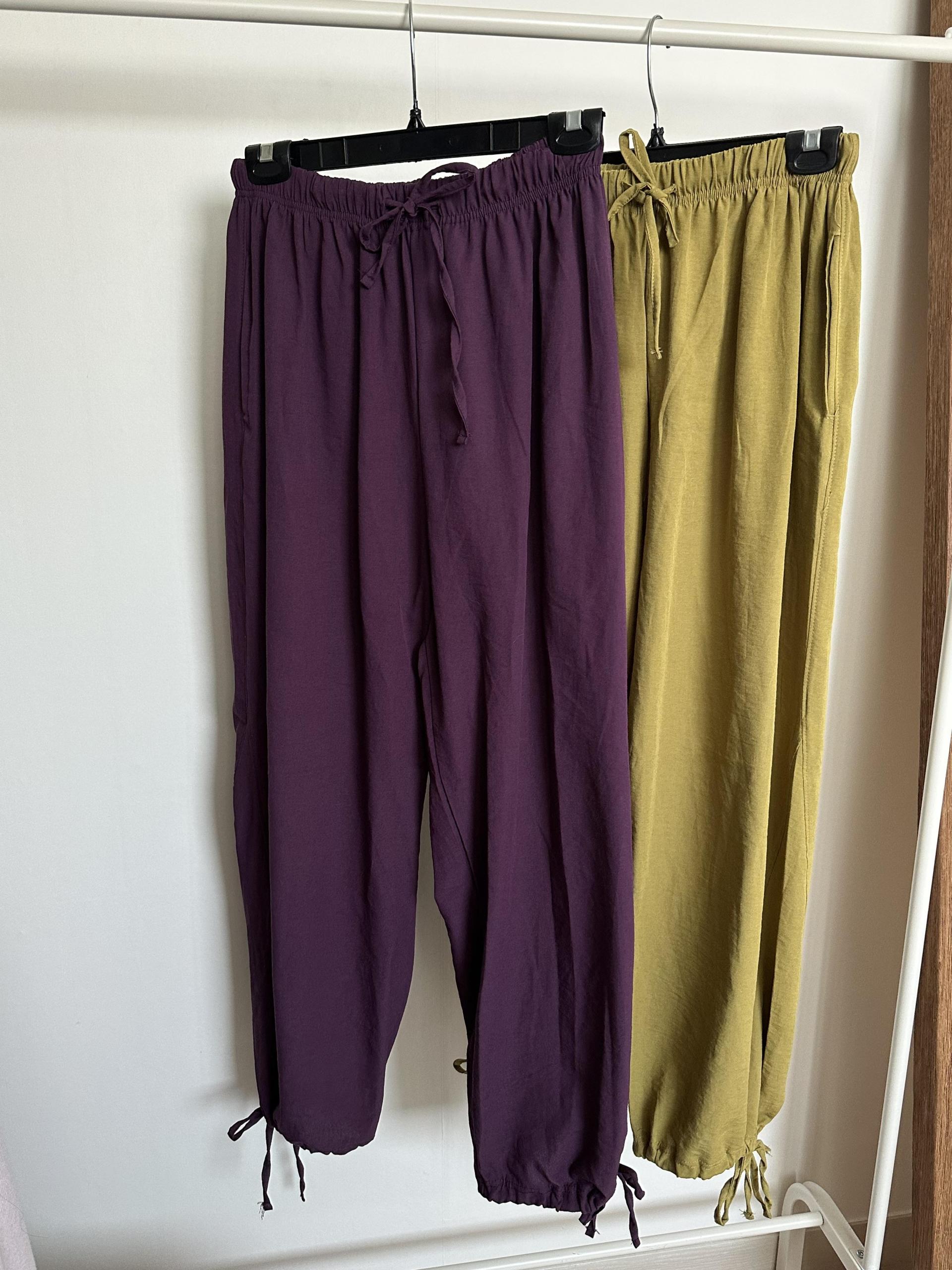 boat linen pants (purple/green)