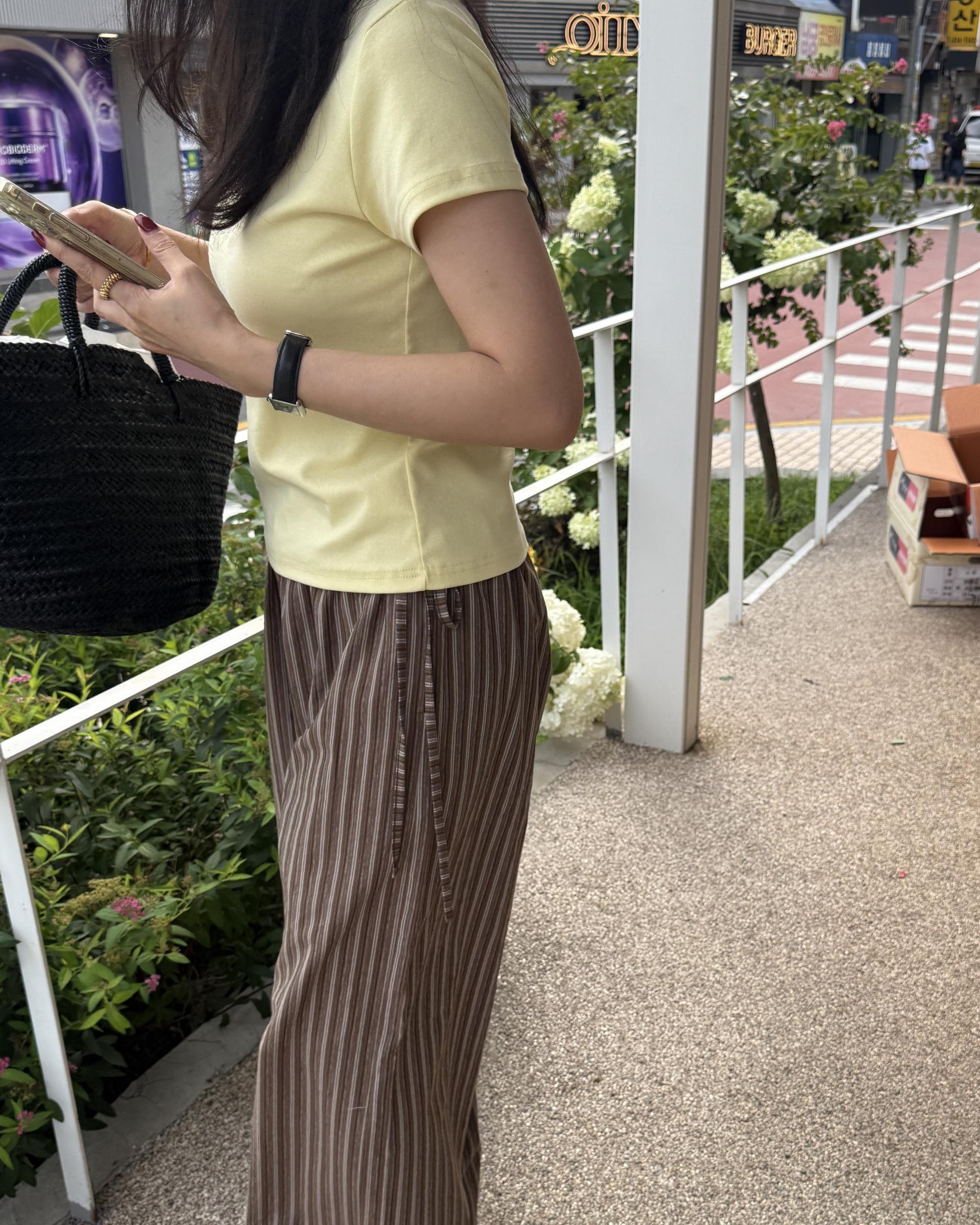 zinny stripe pants (blue/brown)