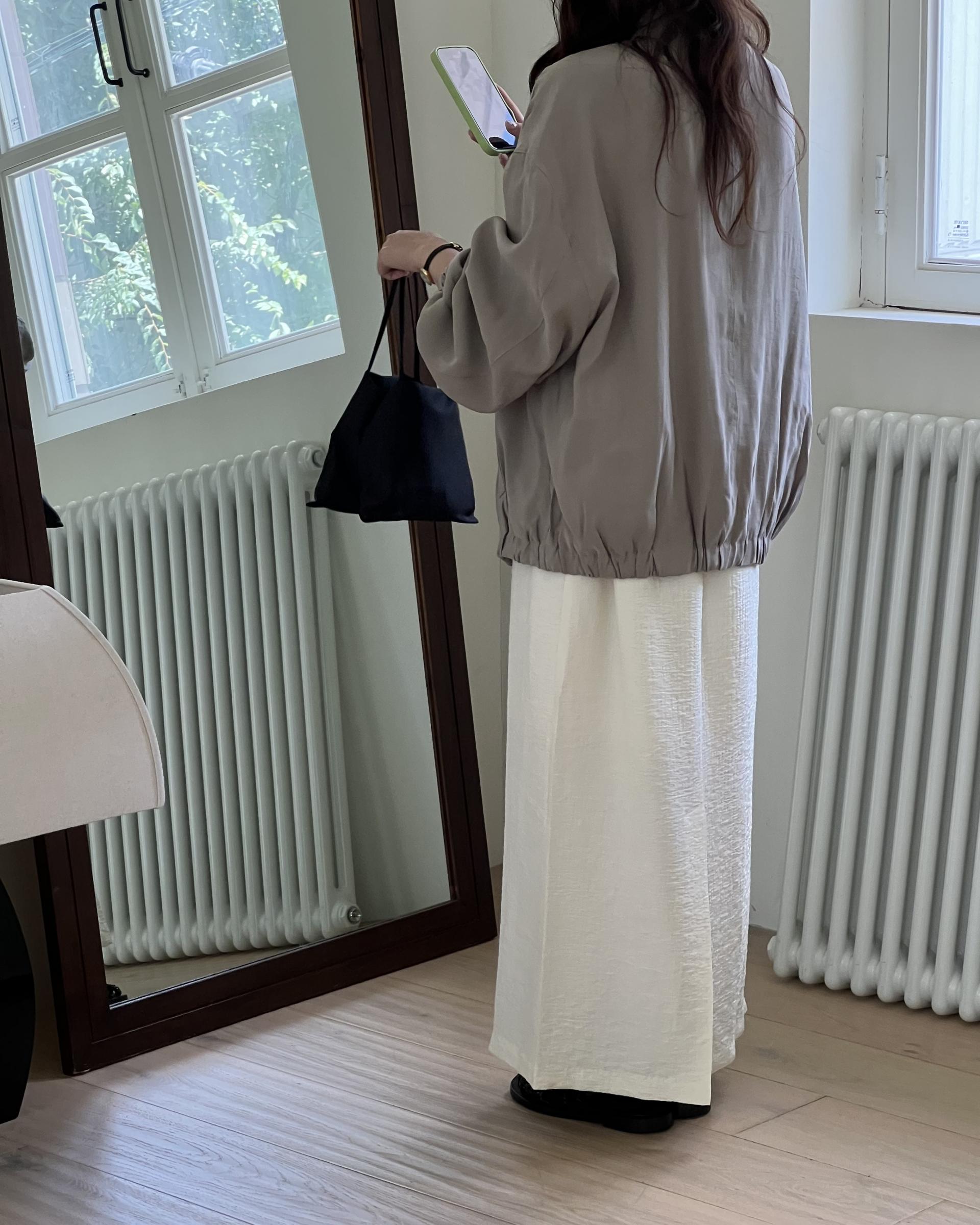 base wrinkle skirt (black/cream)