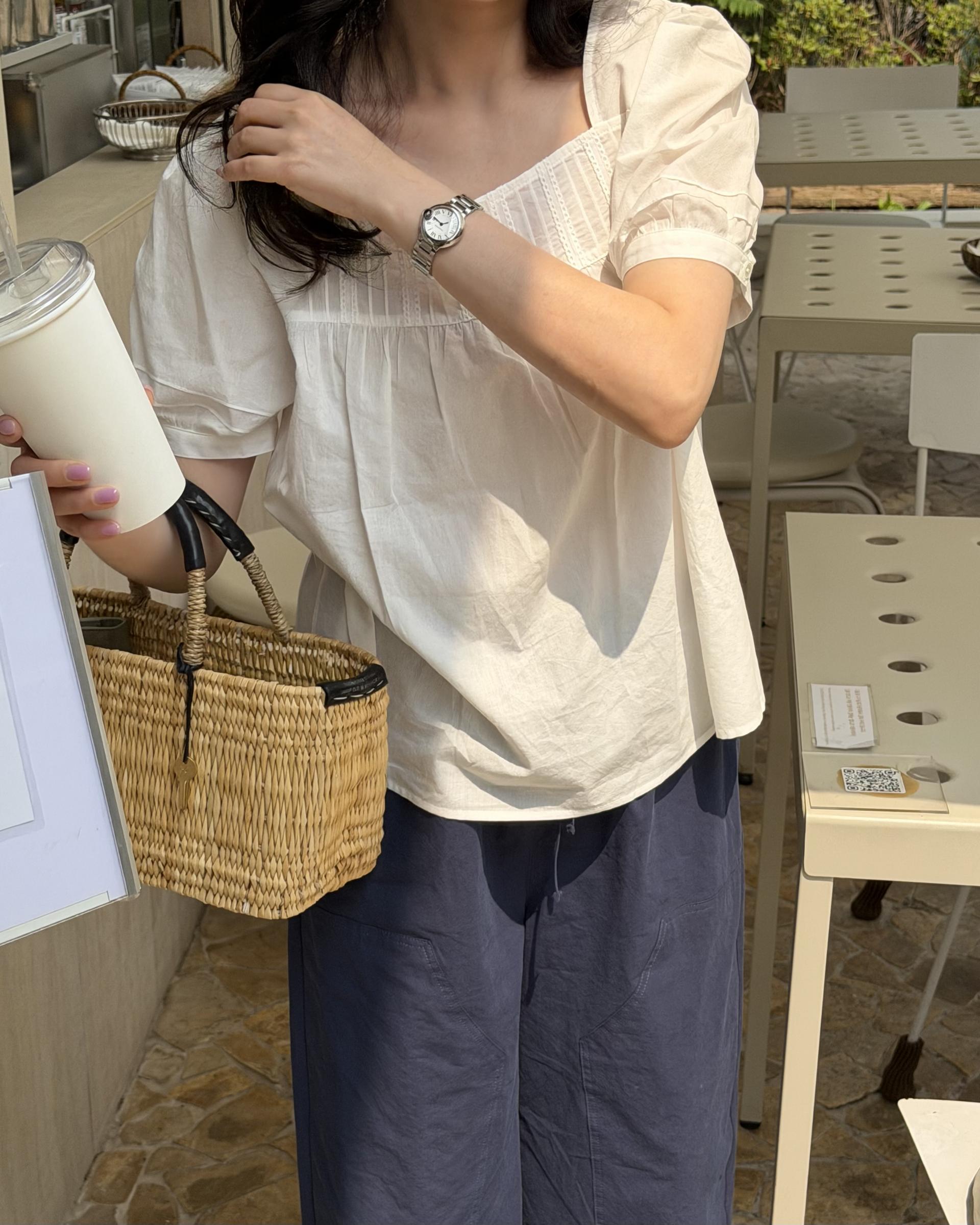 helen blouse (navy/white)