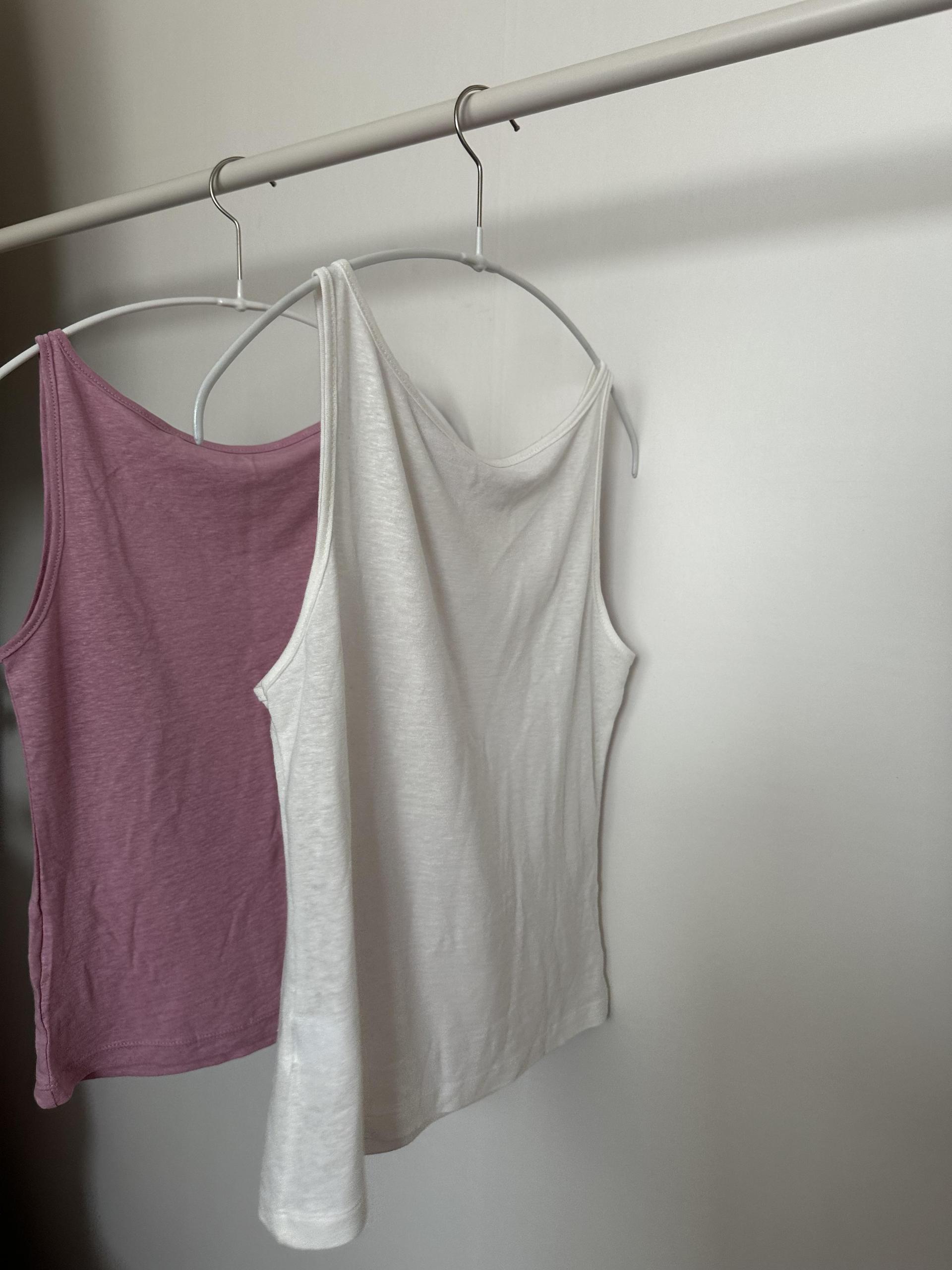 linen sleeveless (pink/ivory)