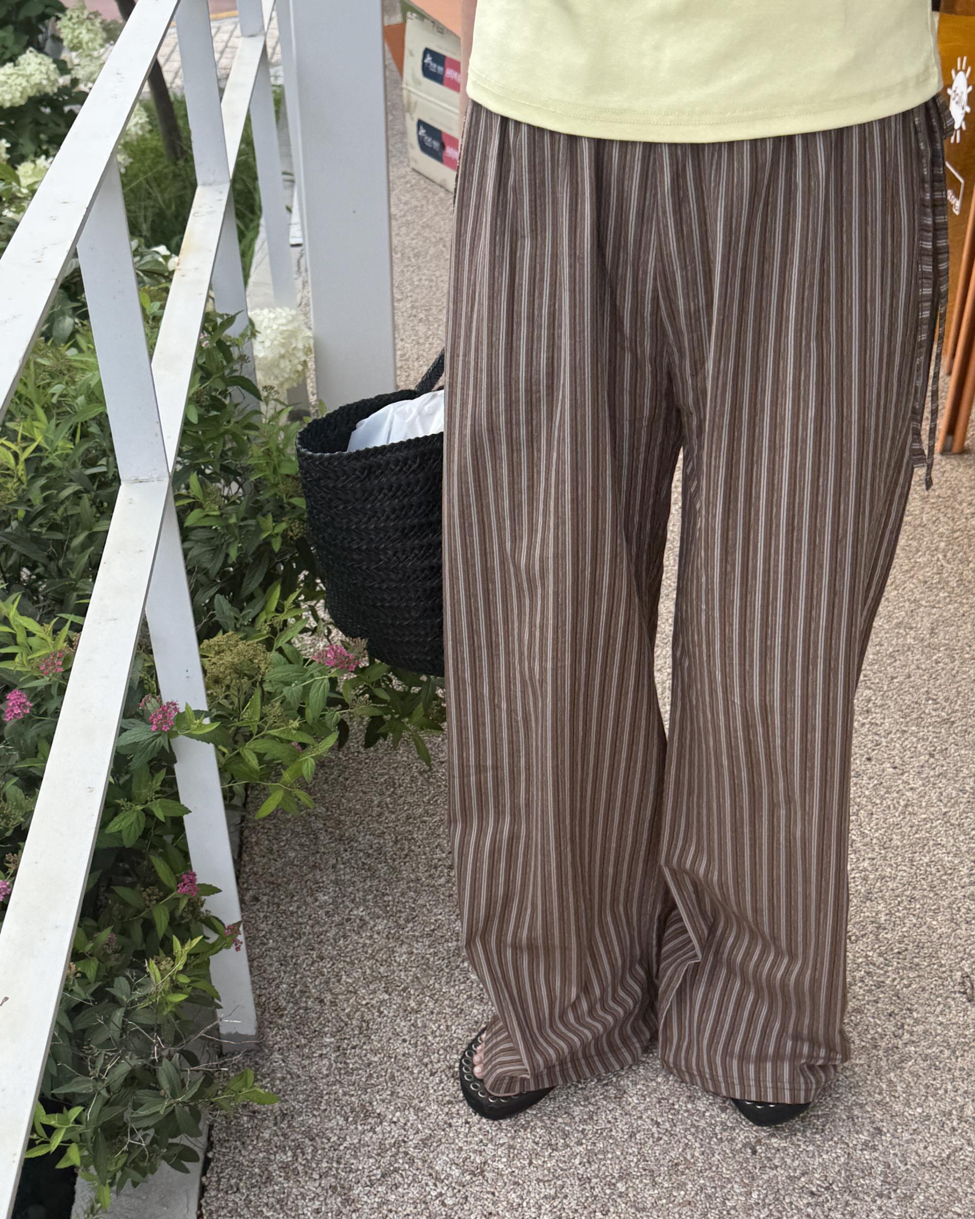 zinny stripe pants (blue/brown)