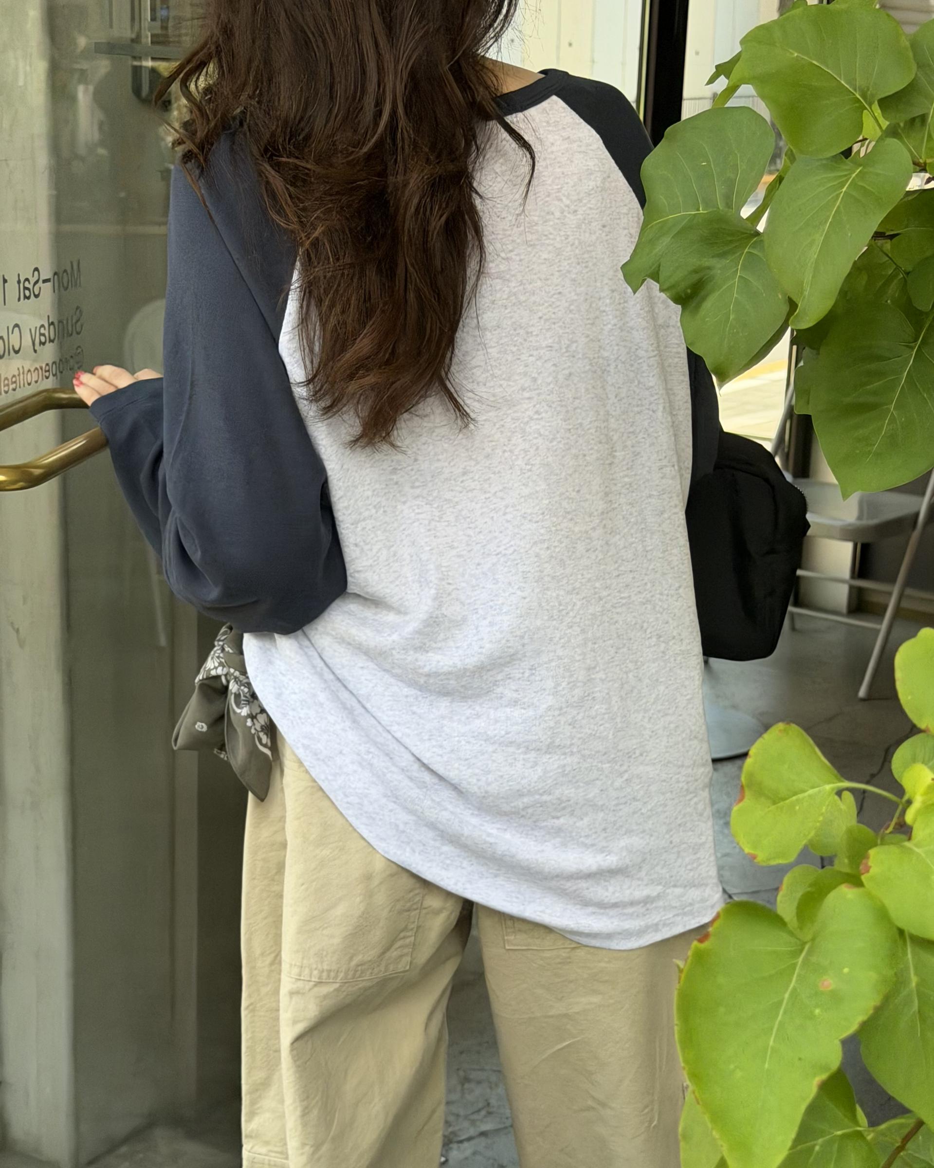 union raglan top (blue/navy)