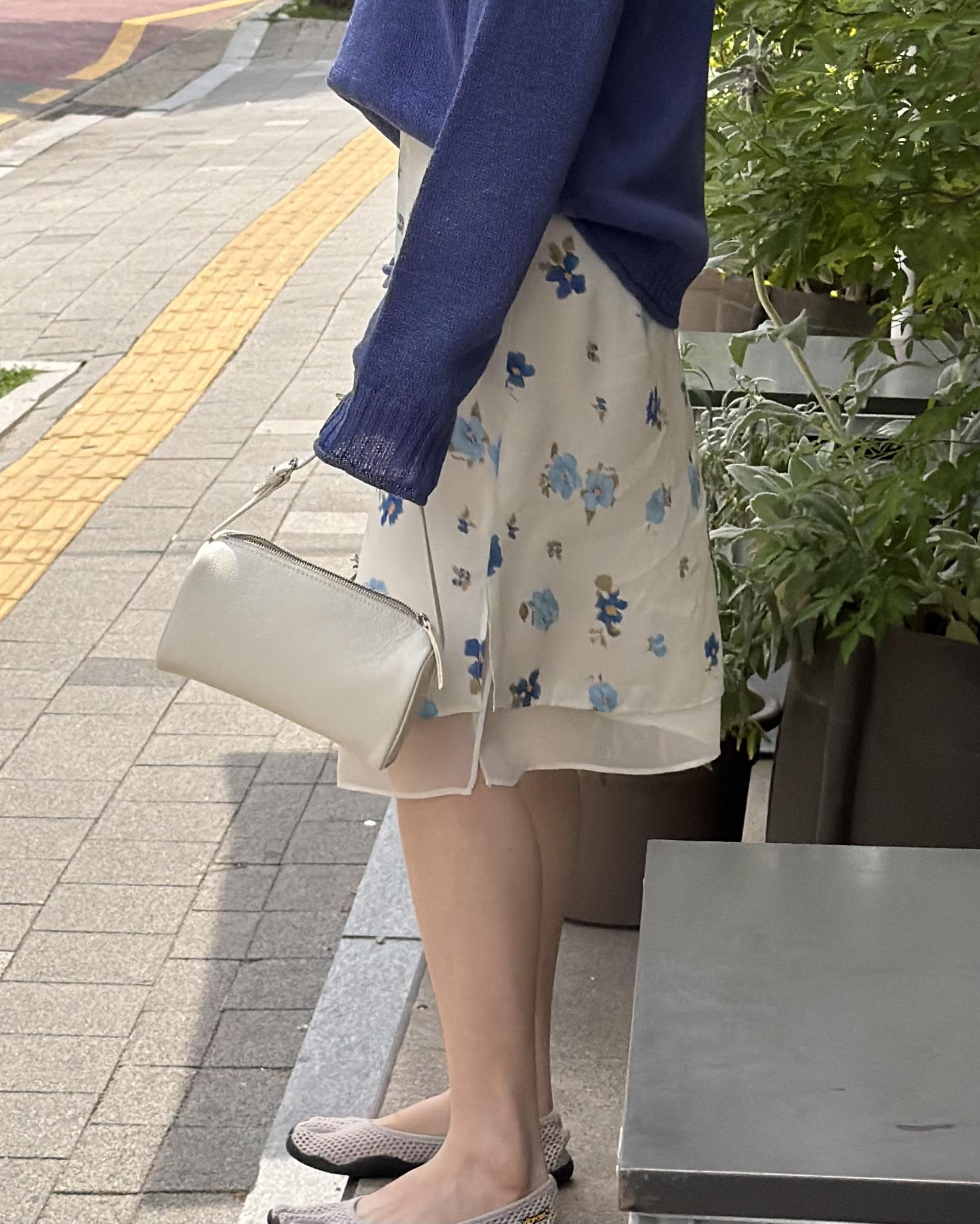 zen flower skirt (cream/mint)