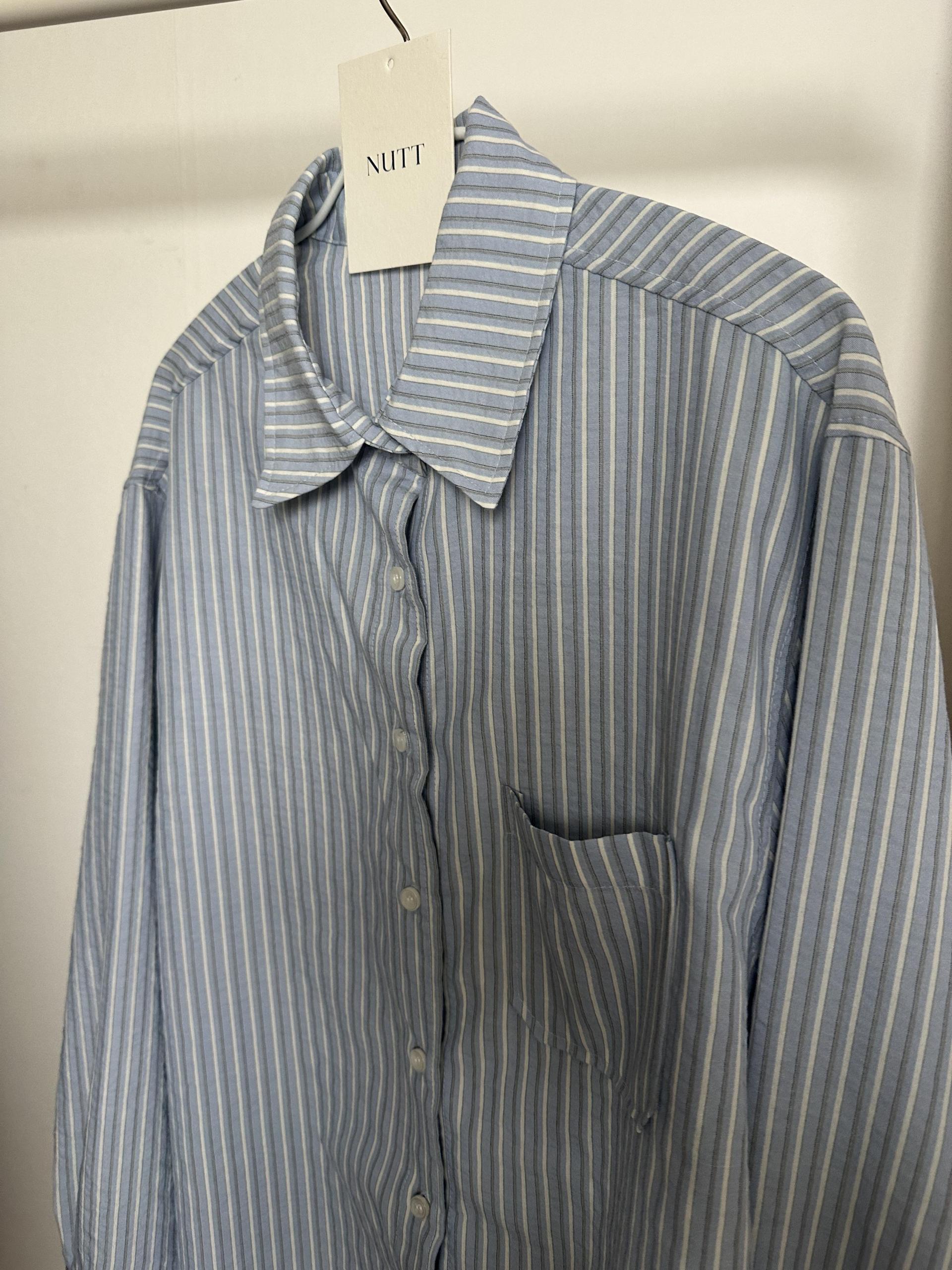 tacit stripe shirt (beige/blue)