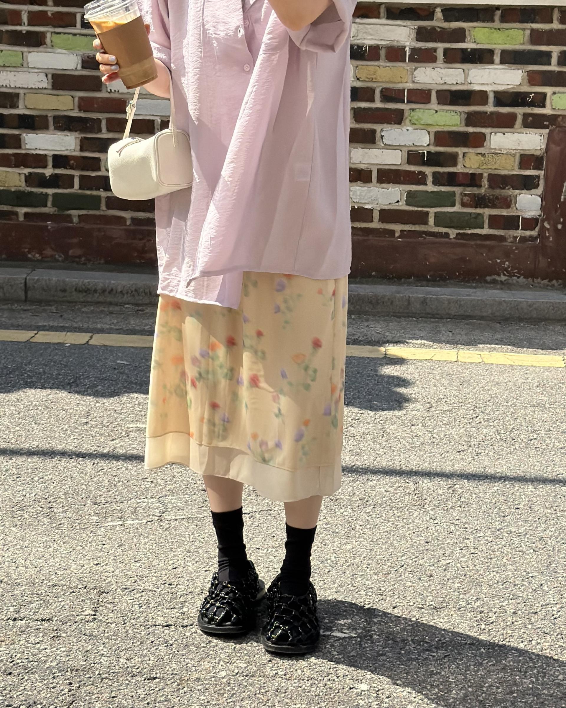 bong bong skirt (beige/black)