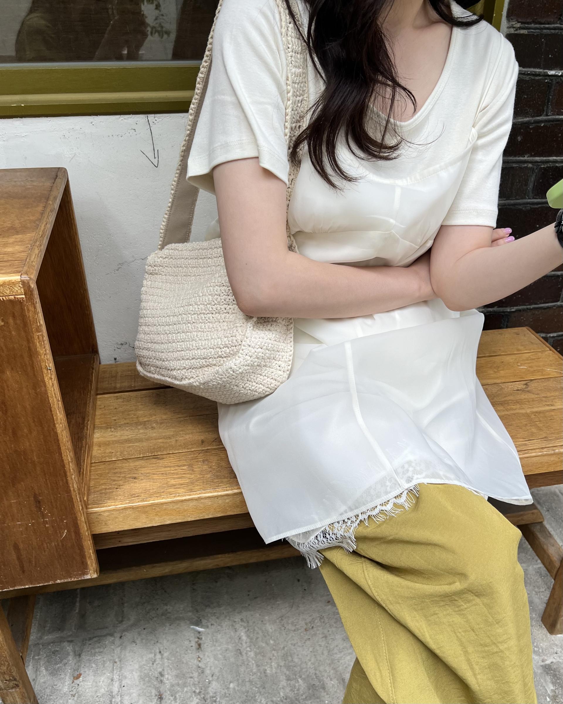 sheer layered dress (cream/dusty pink)