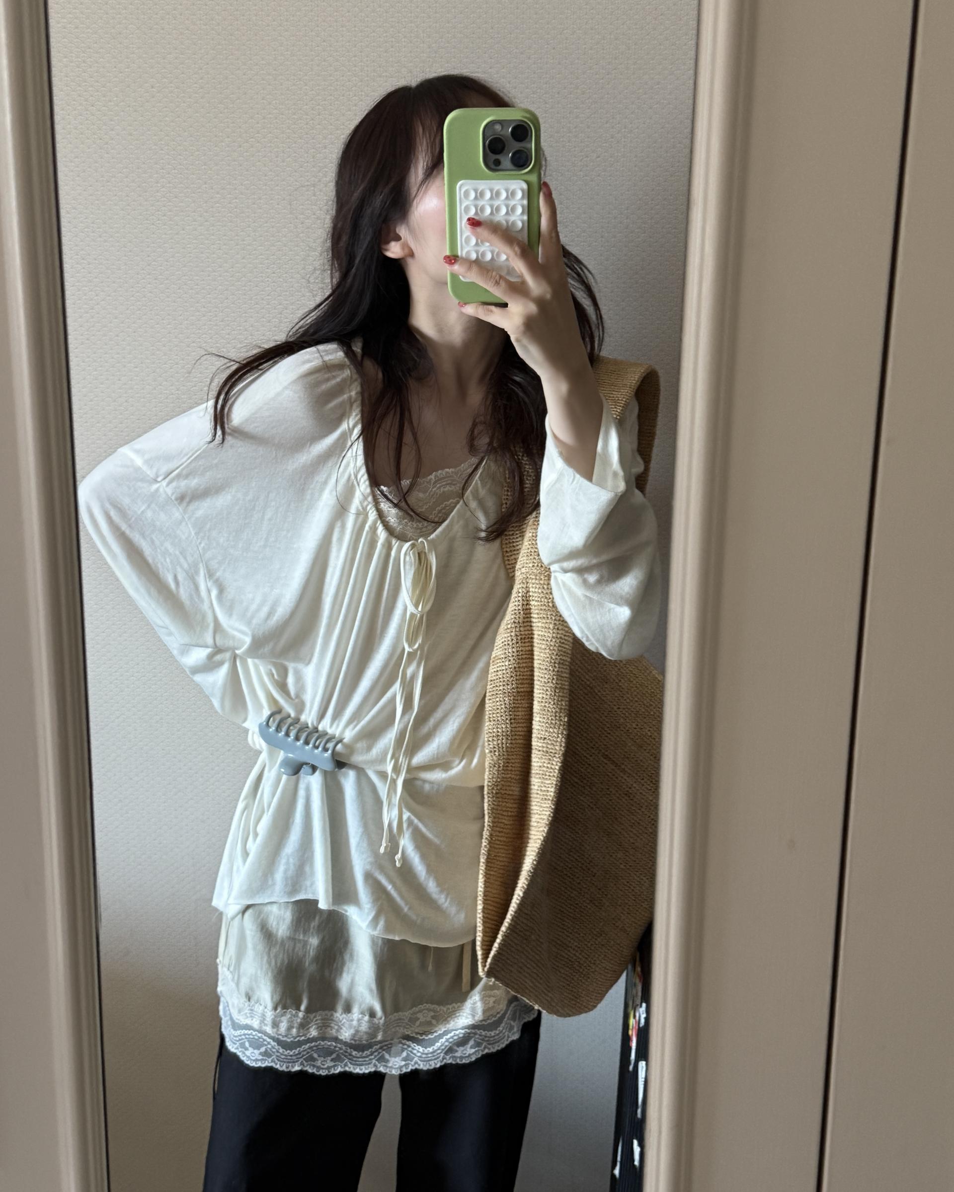 mercy top (charcoal/cream)