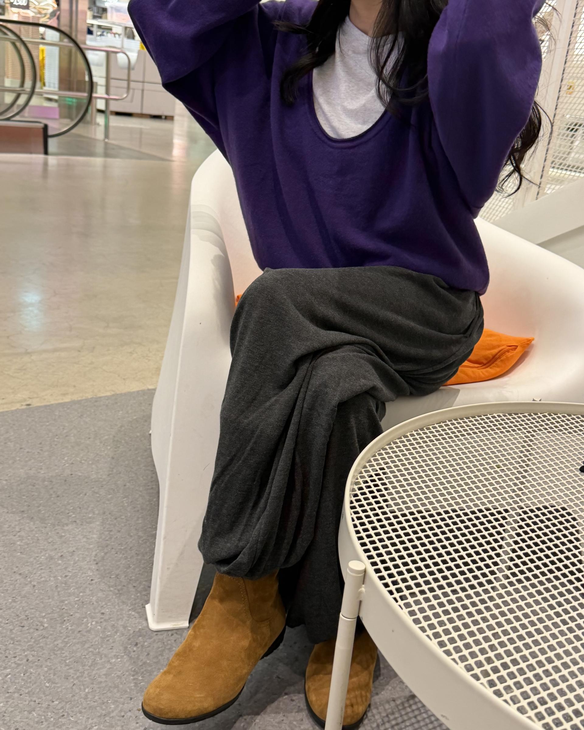 fuego u-neck knit (purple/charcoal/blue)