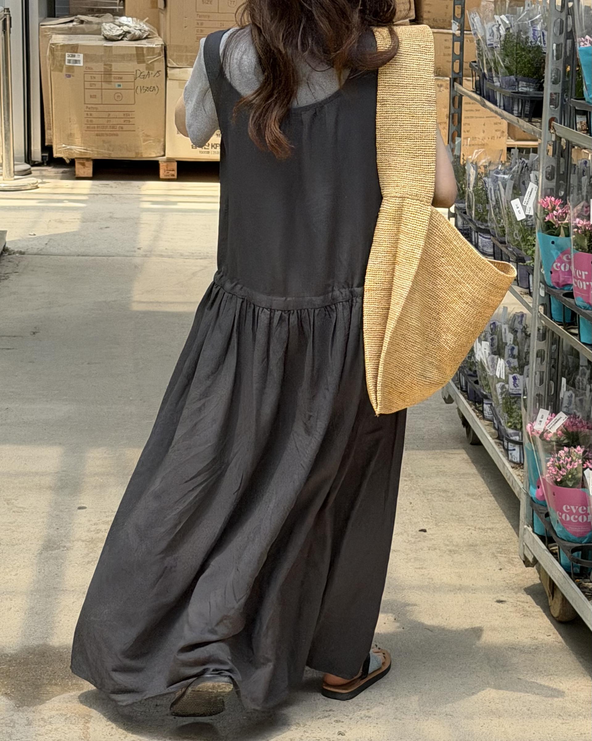 oatmeal dress (charcoal/cream)