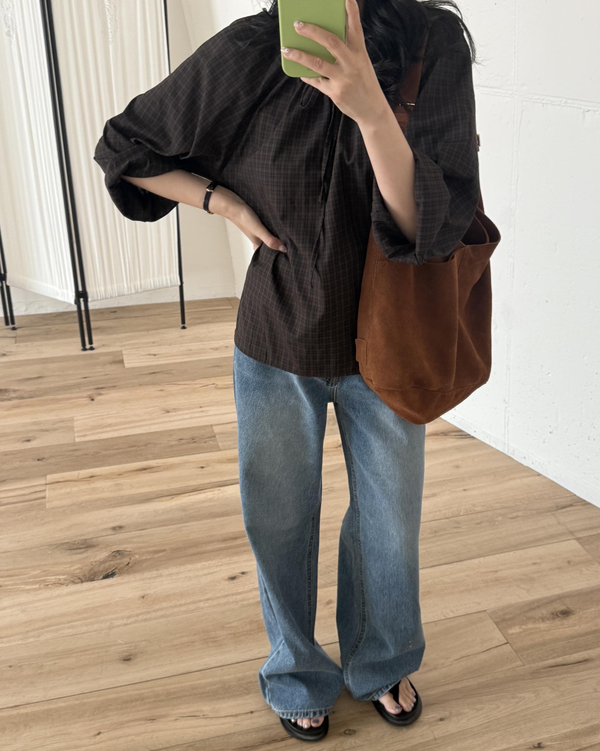 aman check blouse (brown)