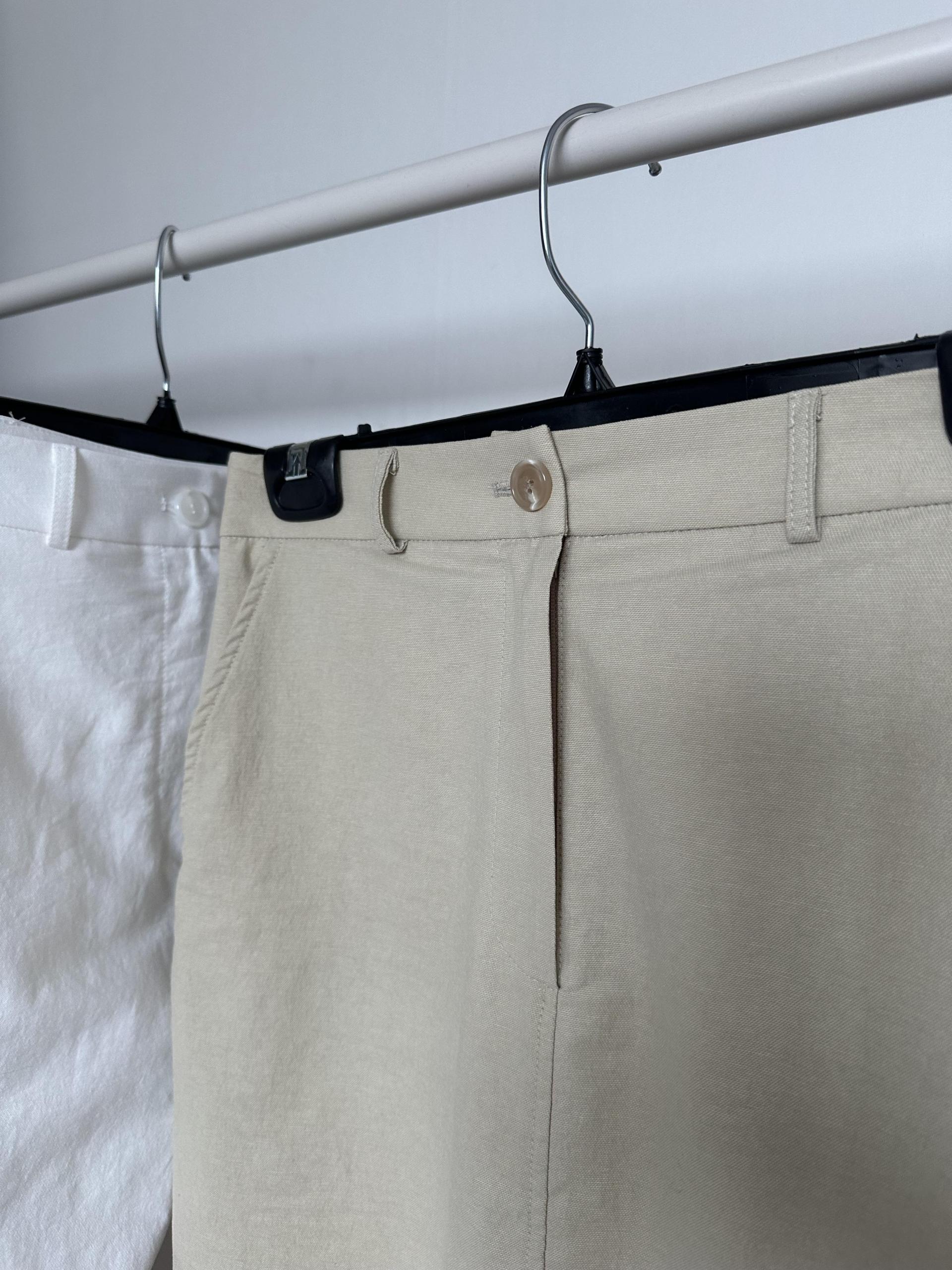 creme cotton skirt (beige/white)
