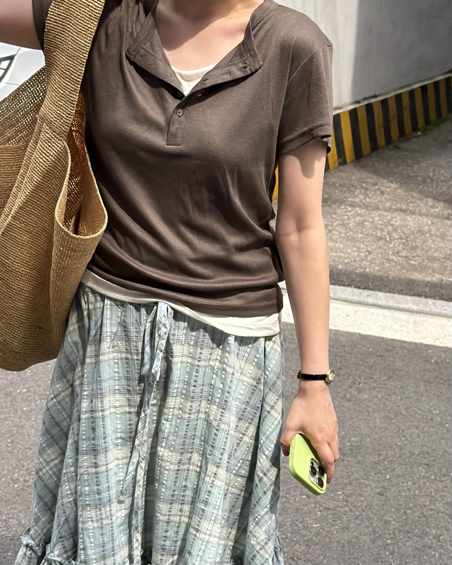 code button top (brown/black/white/melange)
