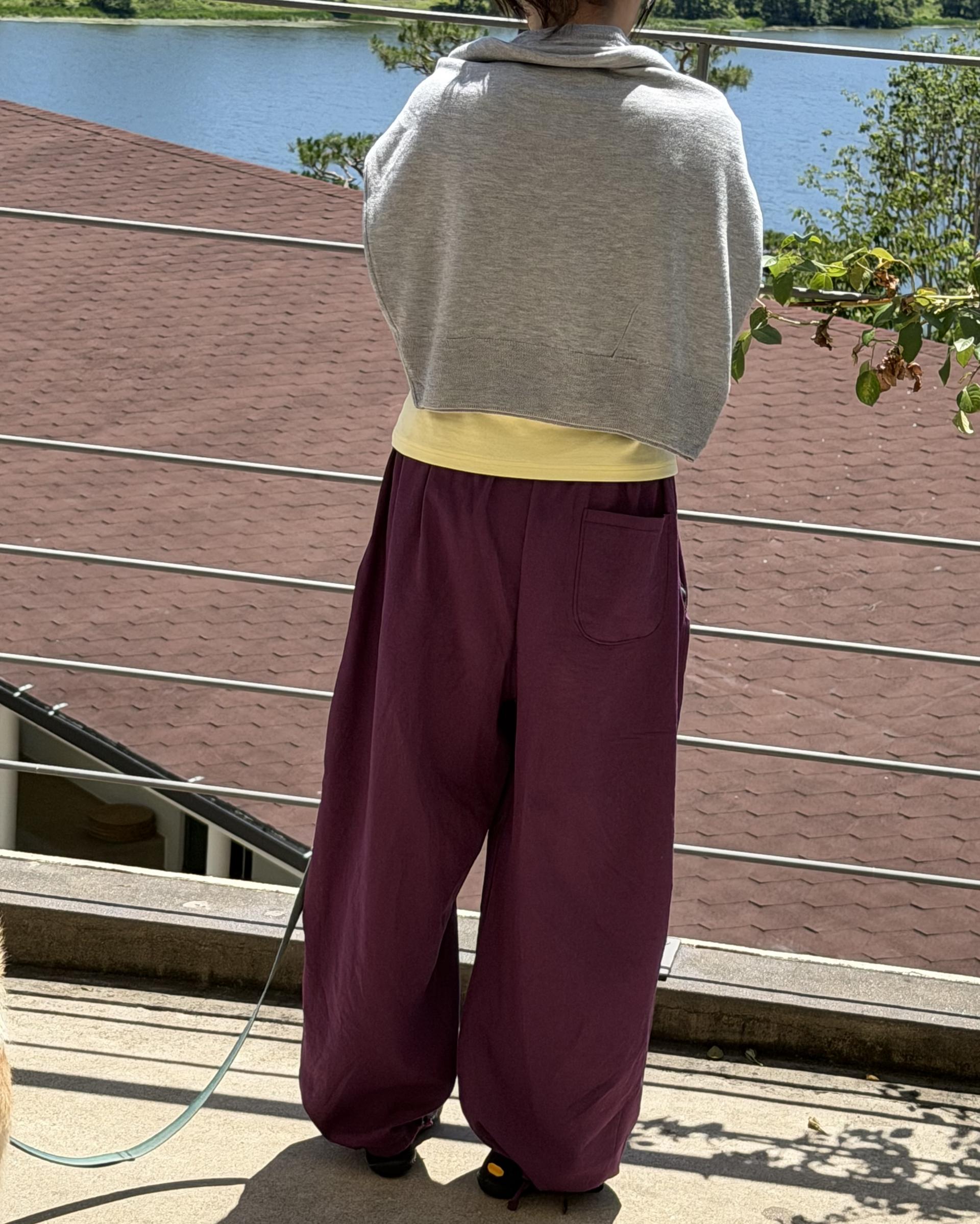 boat linen pants (purple/green)