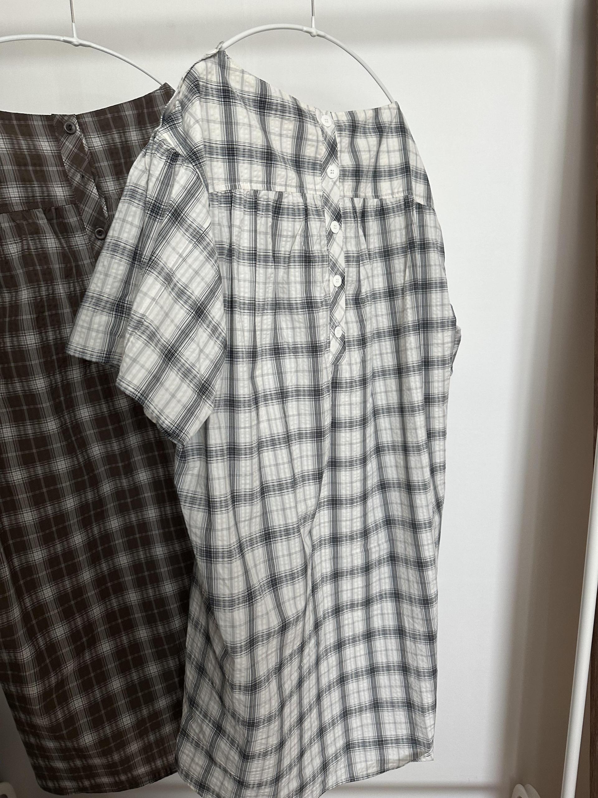 brioche check dress (mocha)