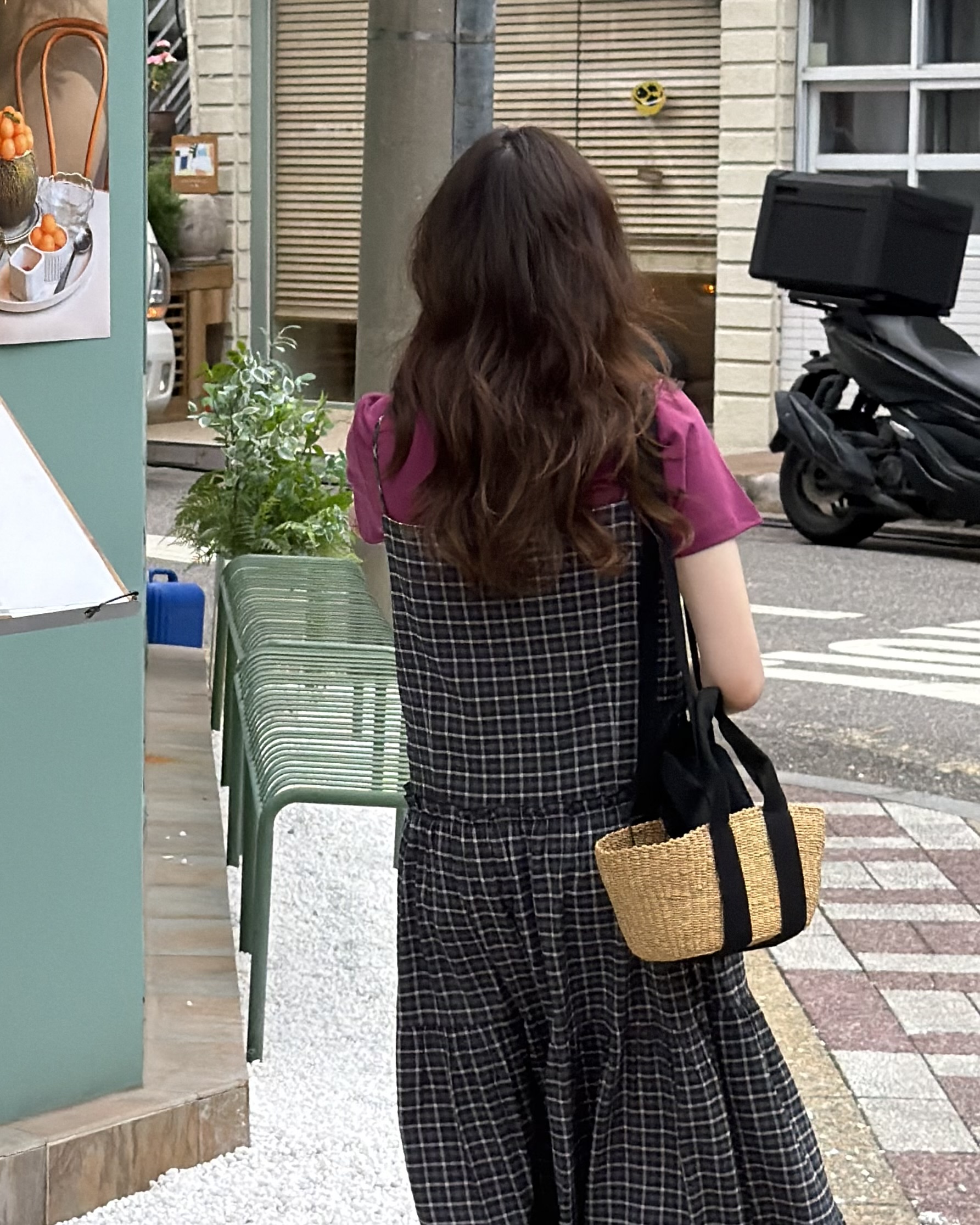 kate check dress (black/blue)