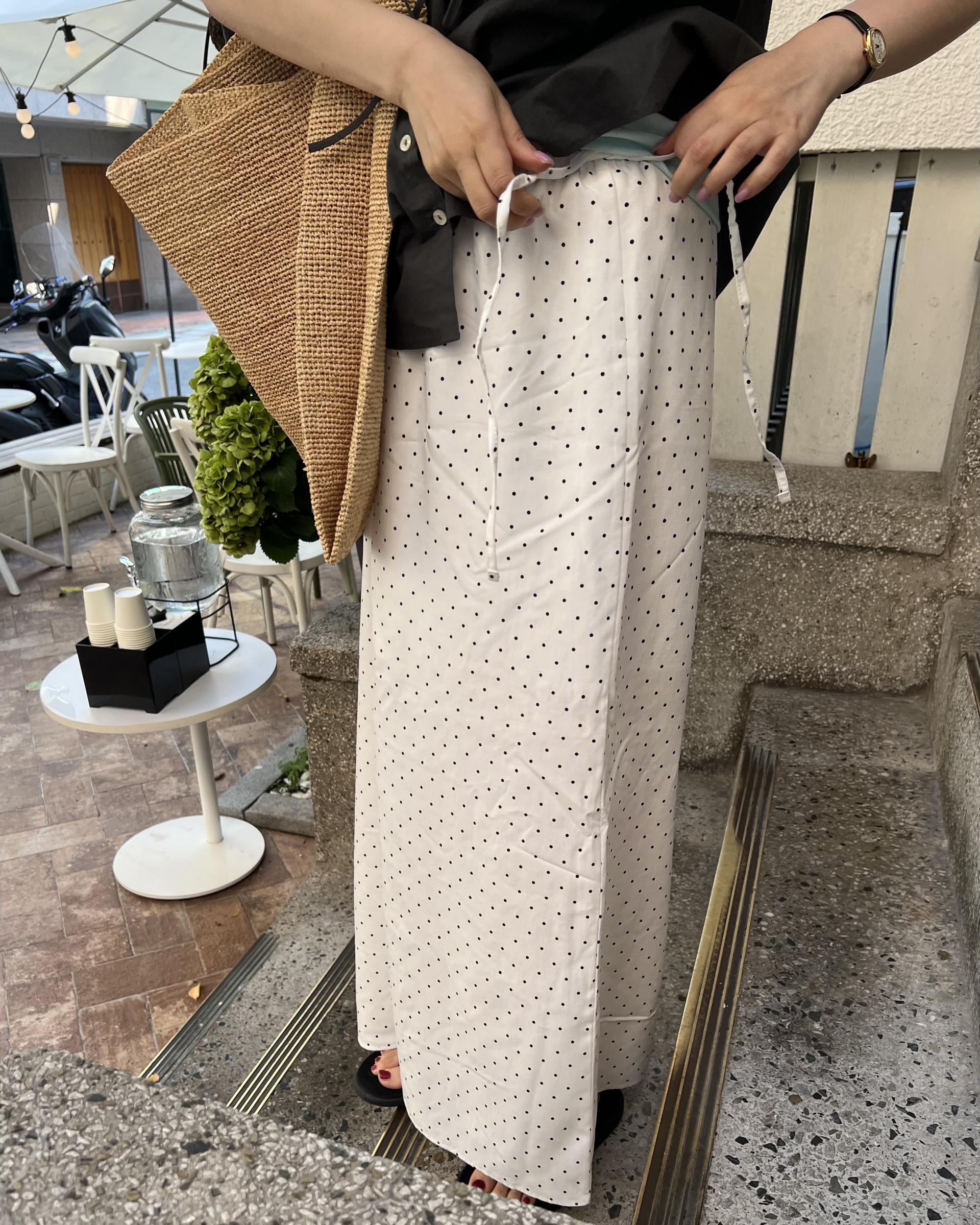 dot maxi skirt