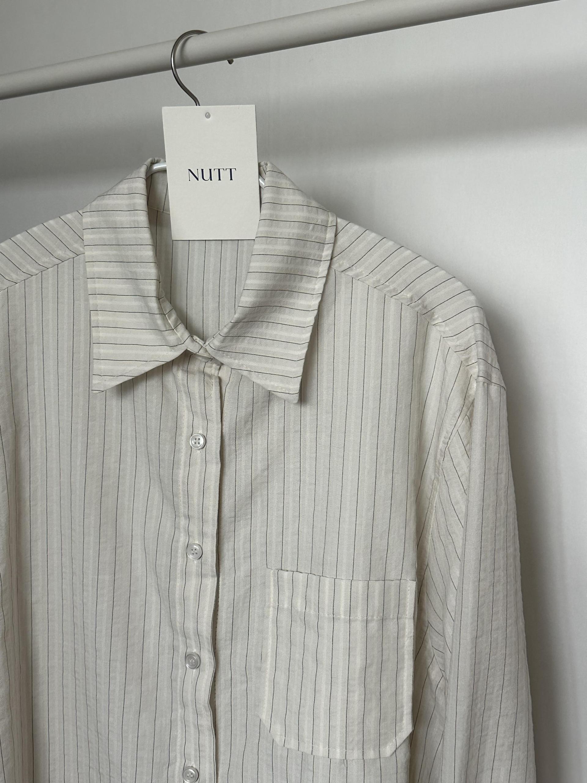tacit stripe shirt (beige/blue)