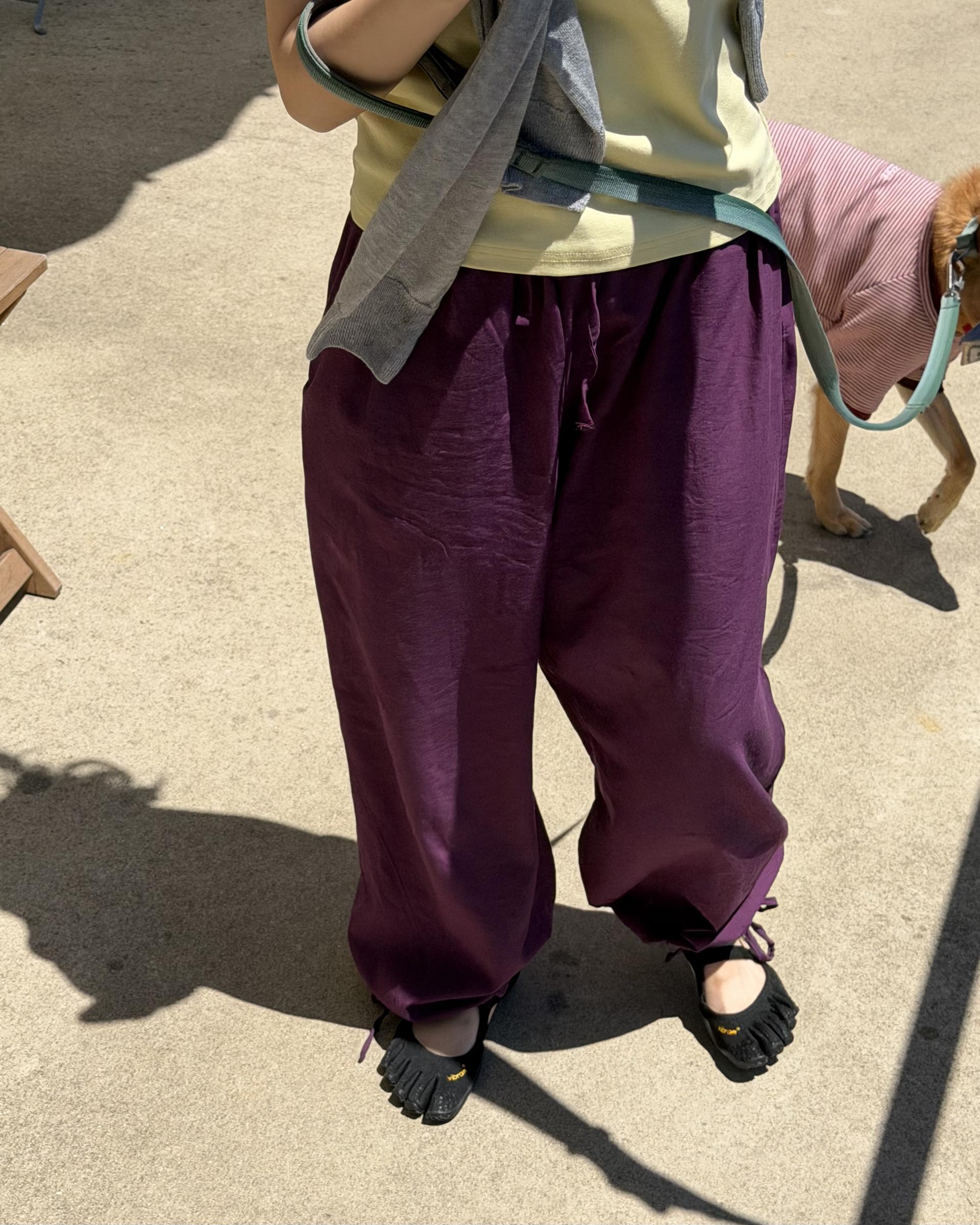 boat linen pants (purple/green)