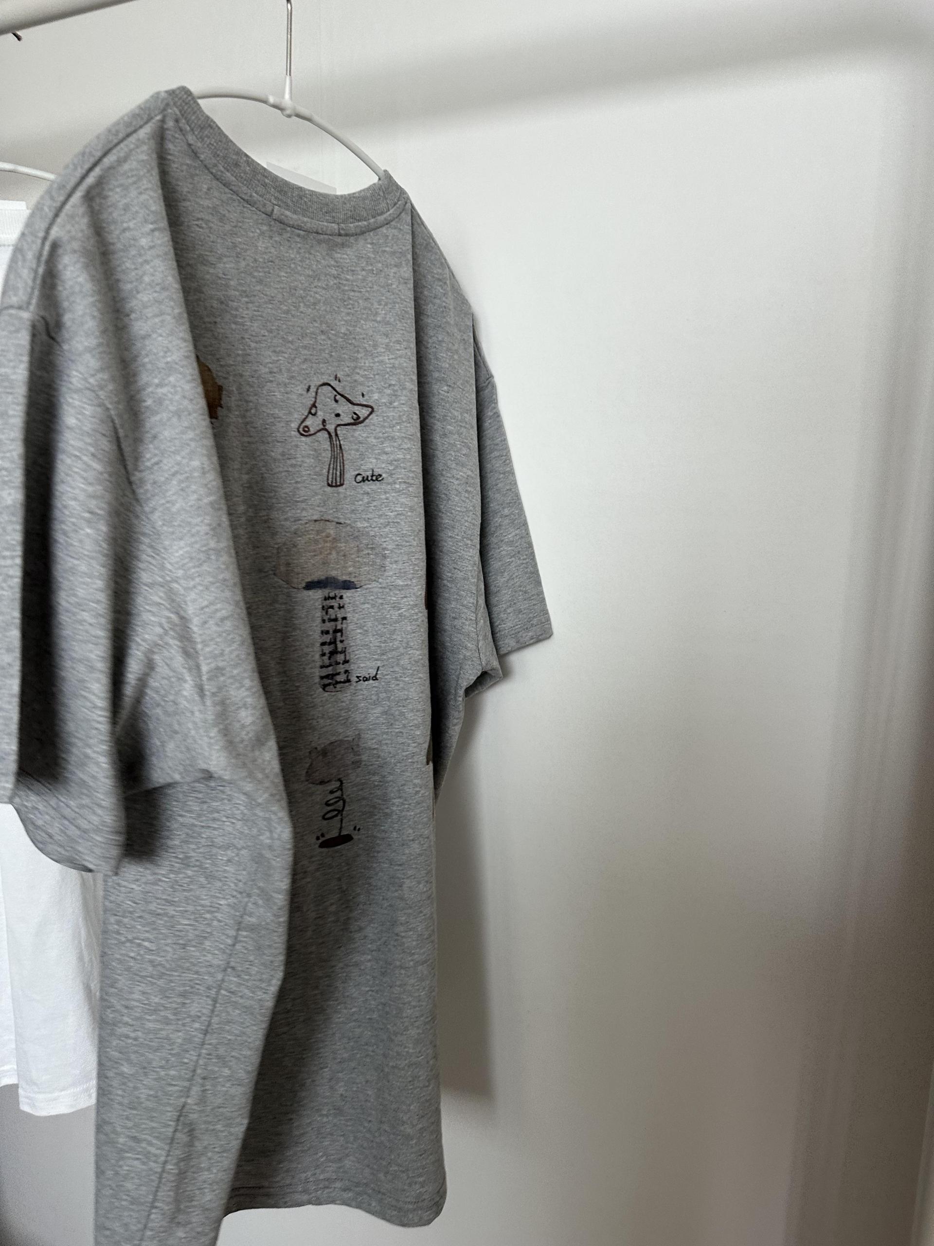 mushroom top (white/melange grey)