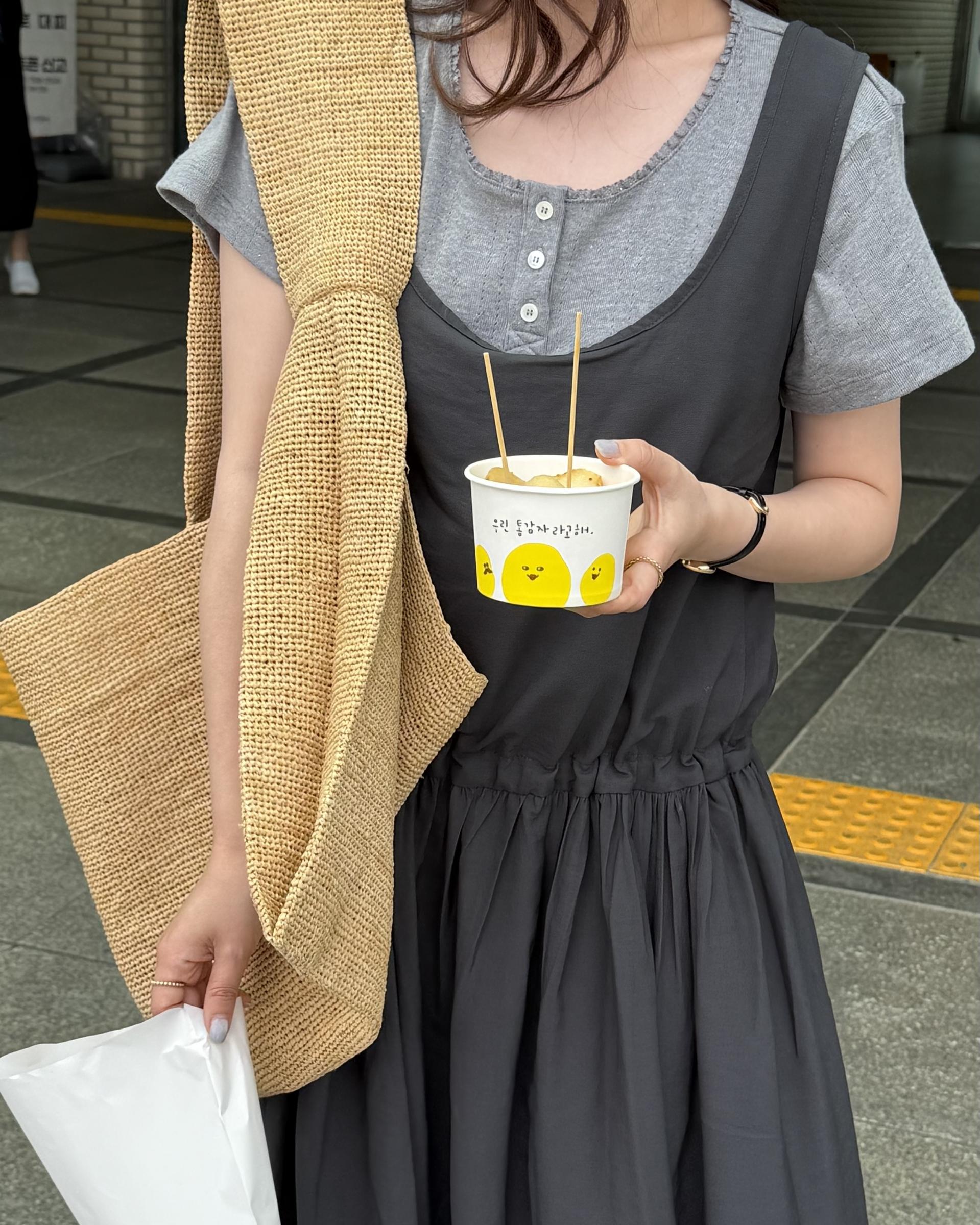 oatmeal dress (charcoal/cream)
