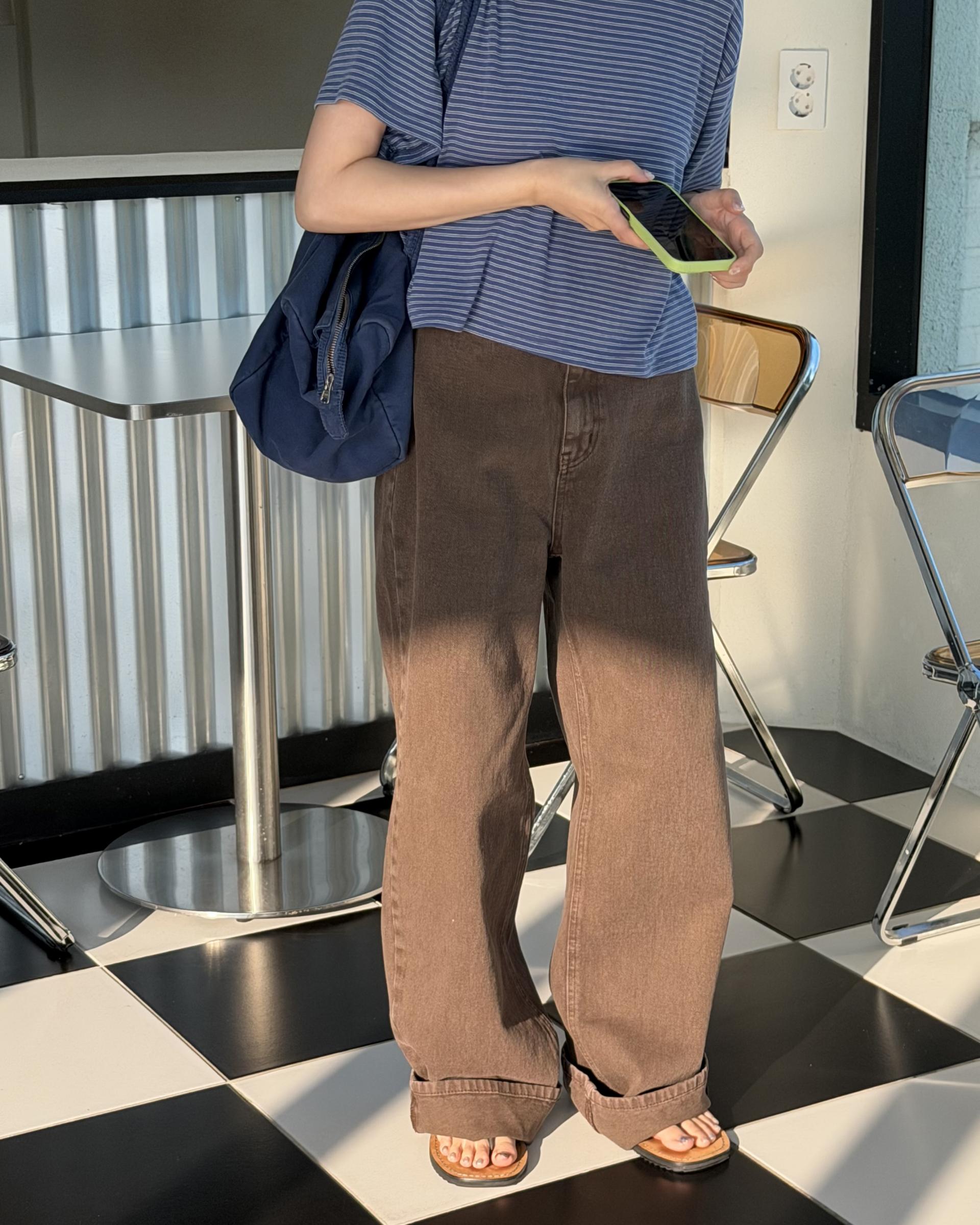 moon dying pants (brown/blue)