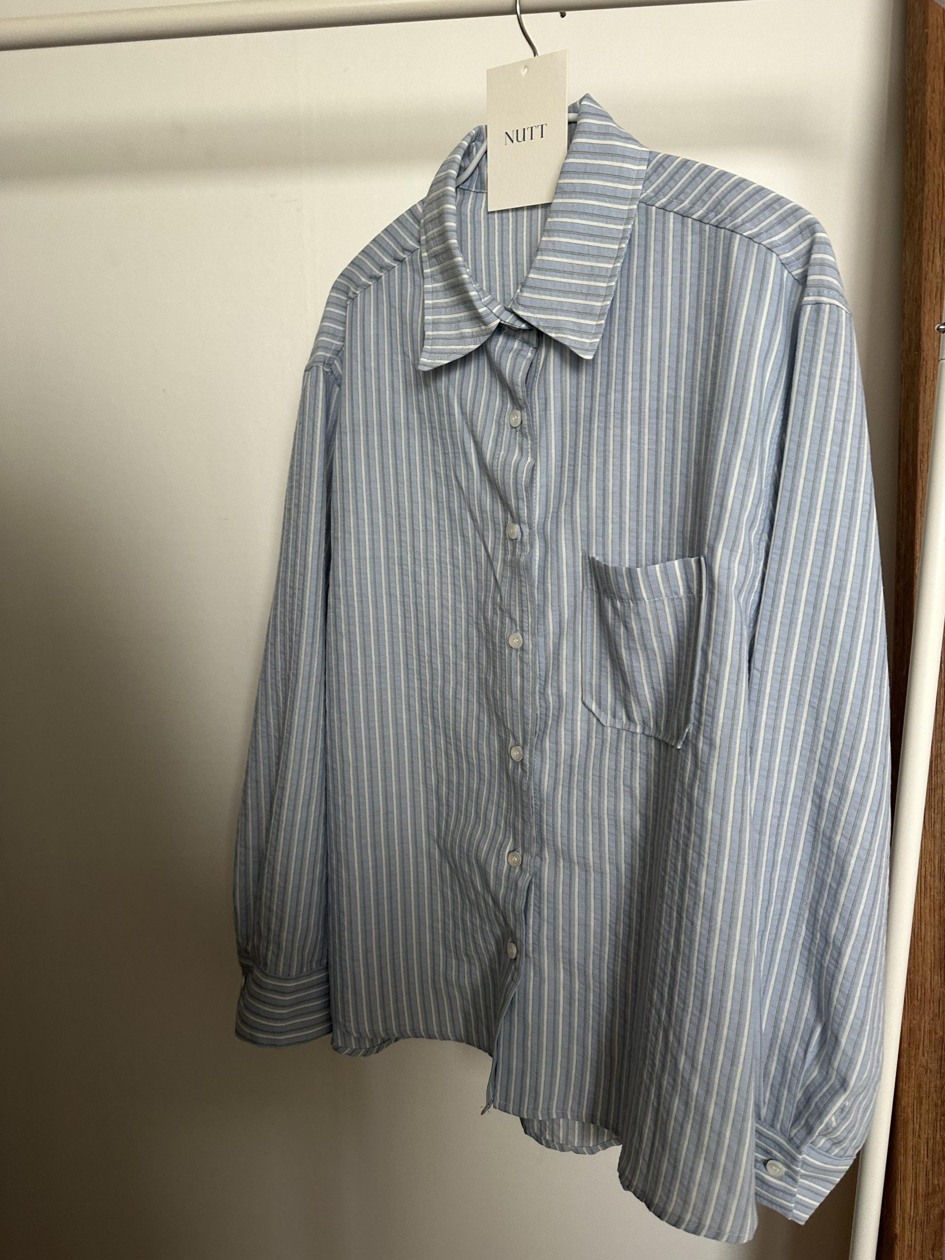 tacit stripe shirt (beige/blue)