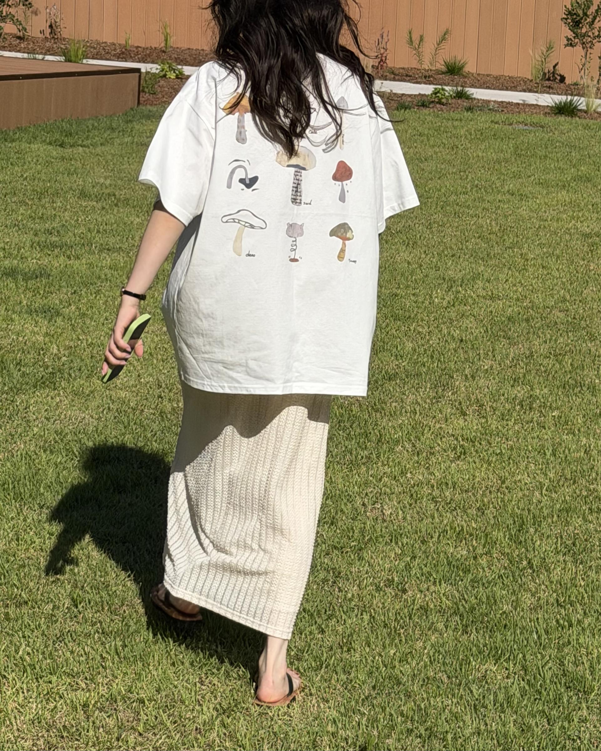 mushroom top (white/melange grey)