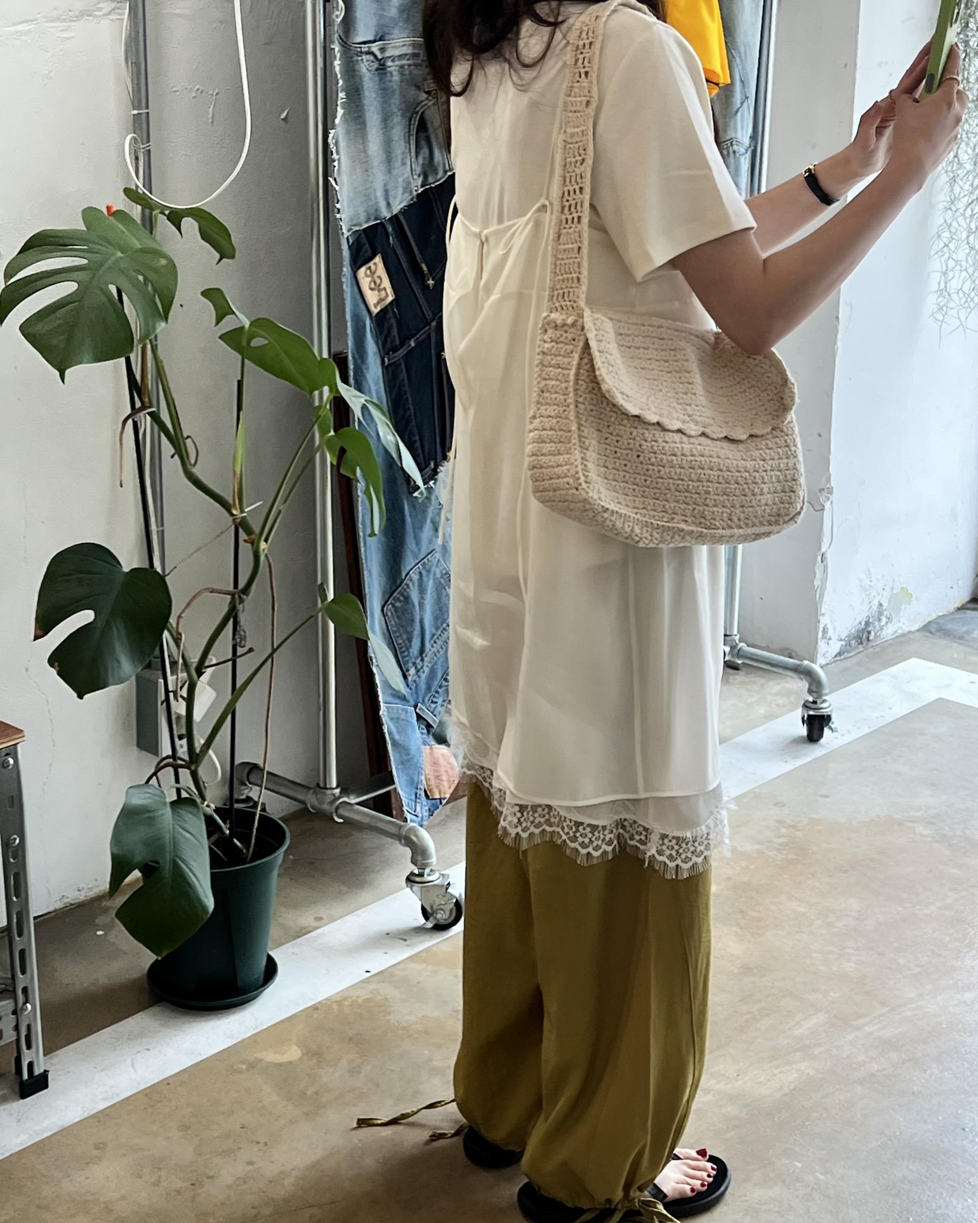 sheer layered dress (cream/dusty pink)