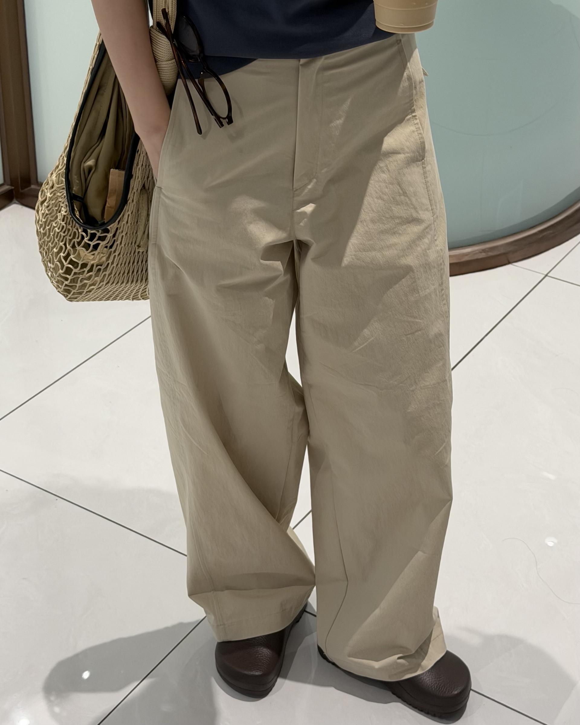 sand cotton pants (milk beige)