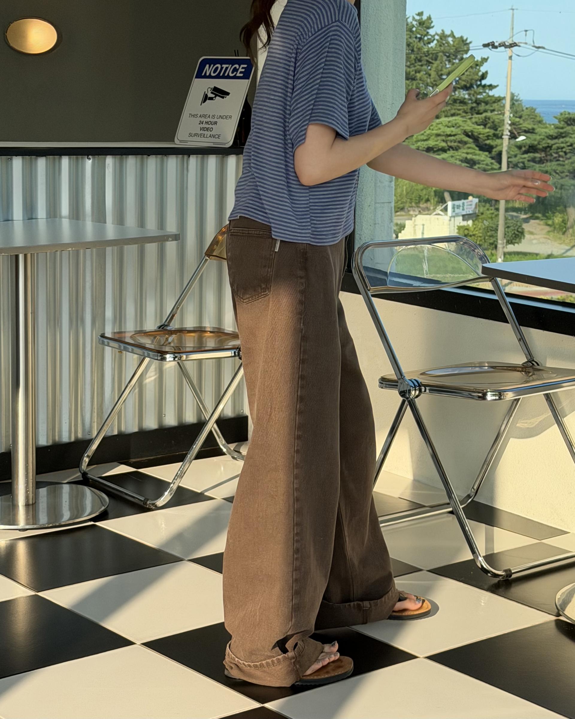 moon dying pants (brown/blue)