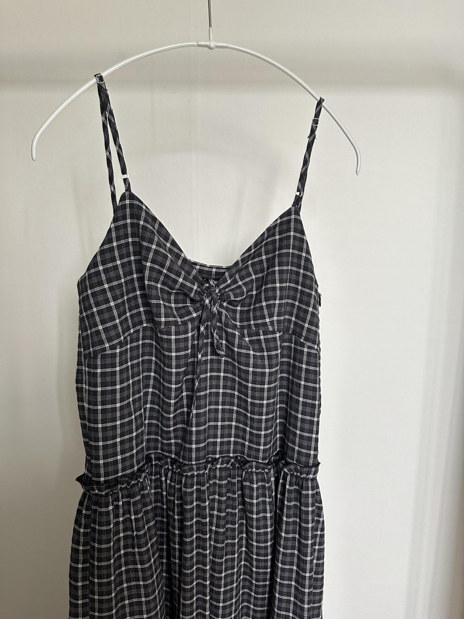 kate check dress (black/blue)