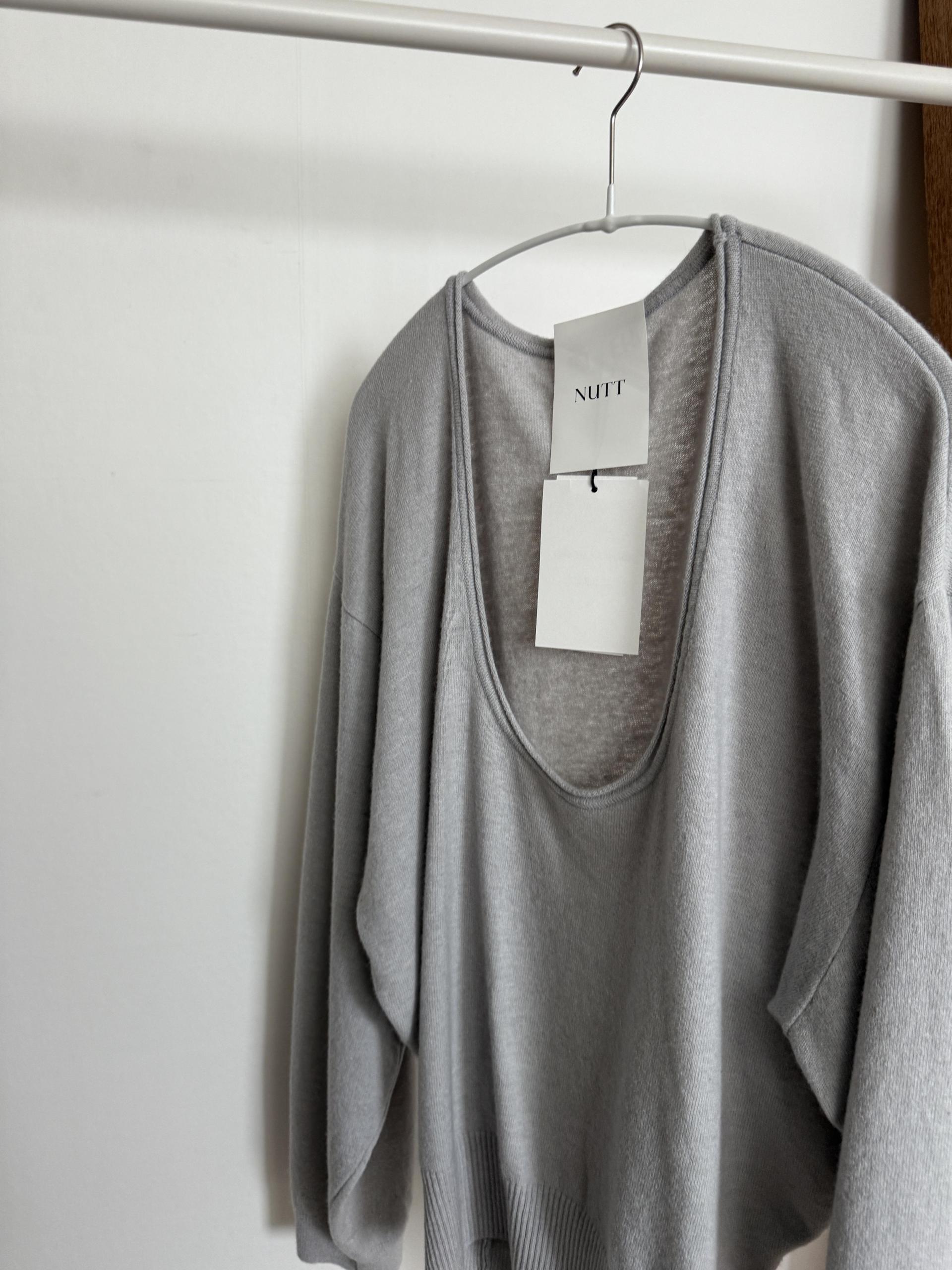 fuego u-neck knit (purple/charcoal/blue/pale grey)