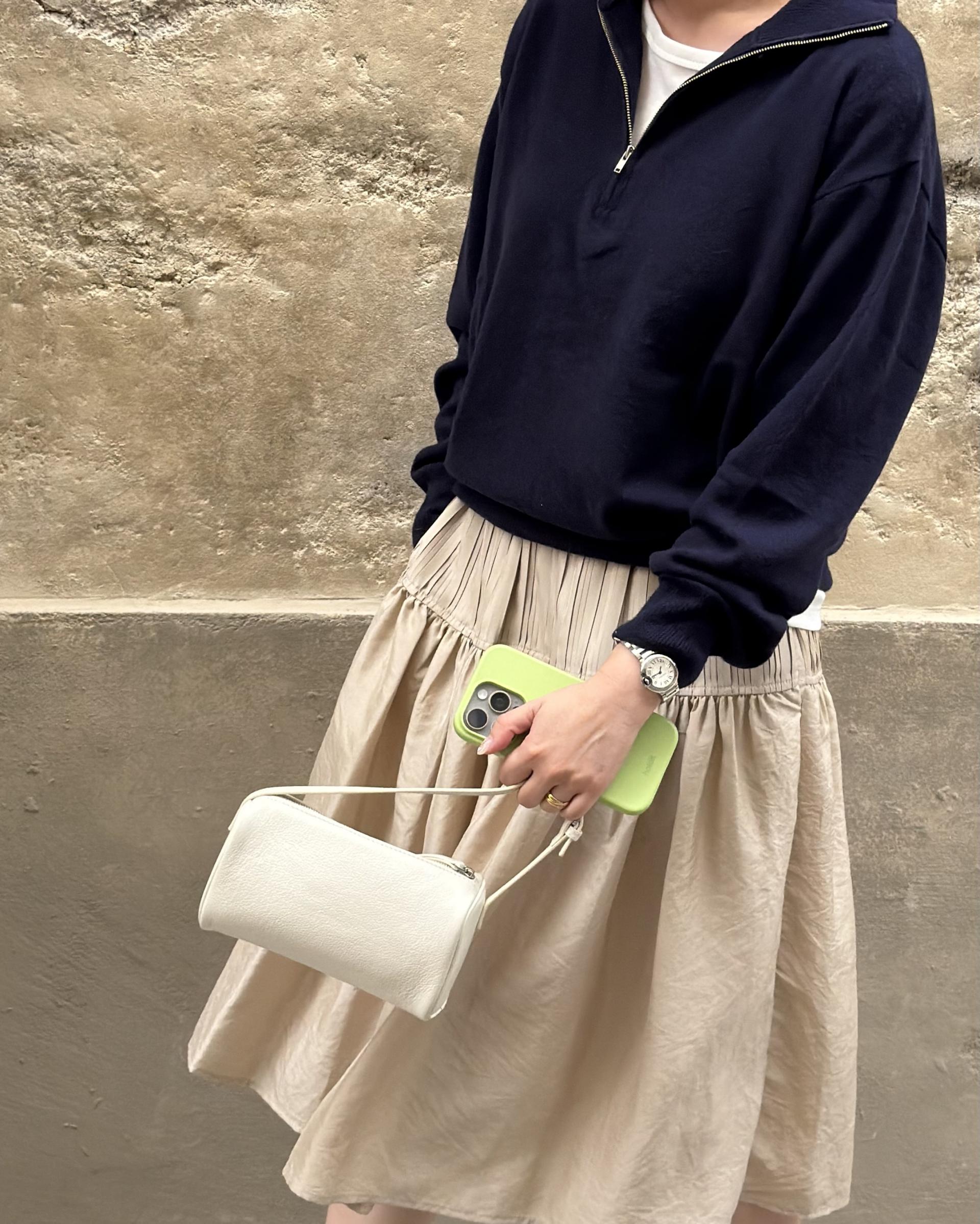 coco knit zip-up (navy/beige/grey)