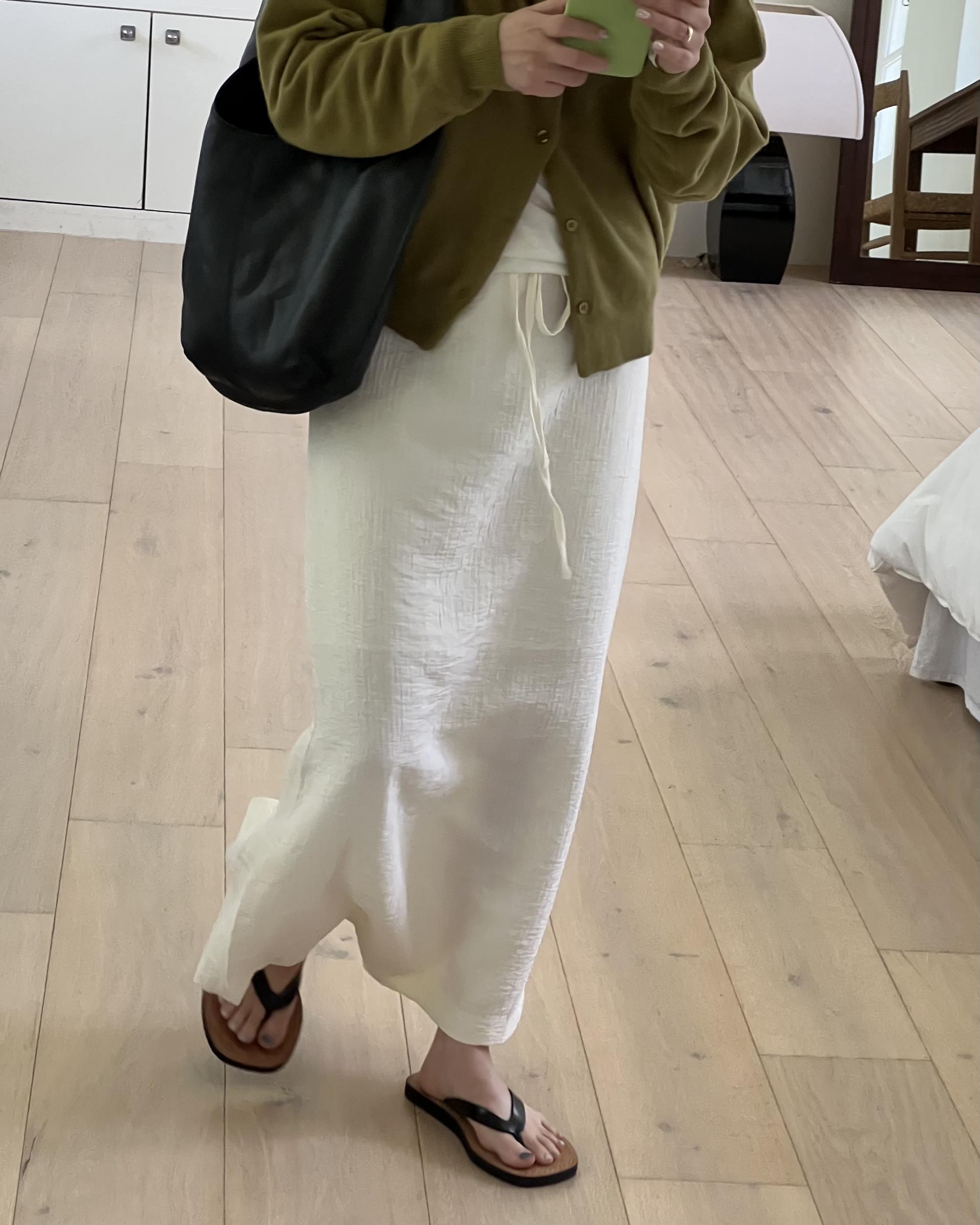 base wrinkle skirt (black/cream)