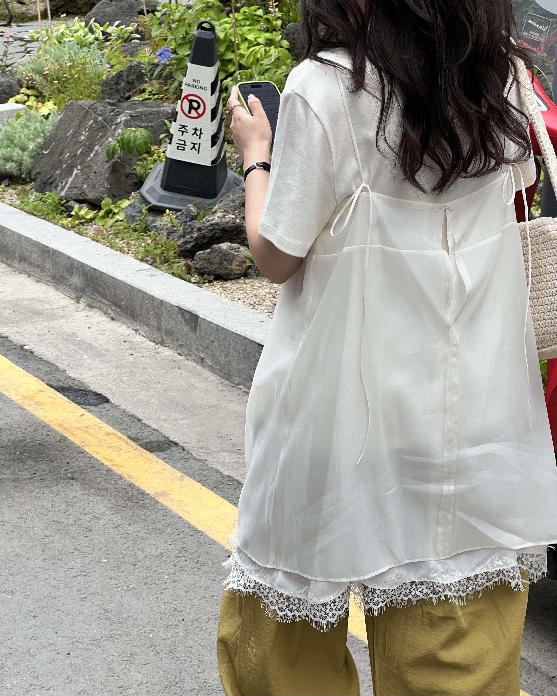 sheer layered dress (cream/dusty pink)