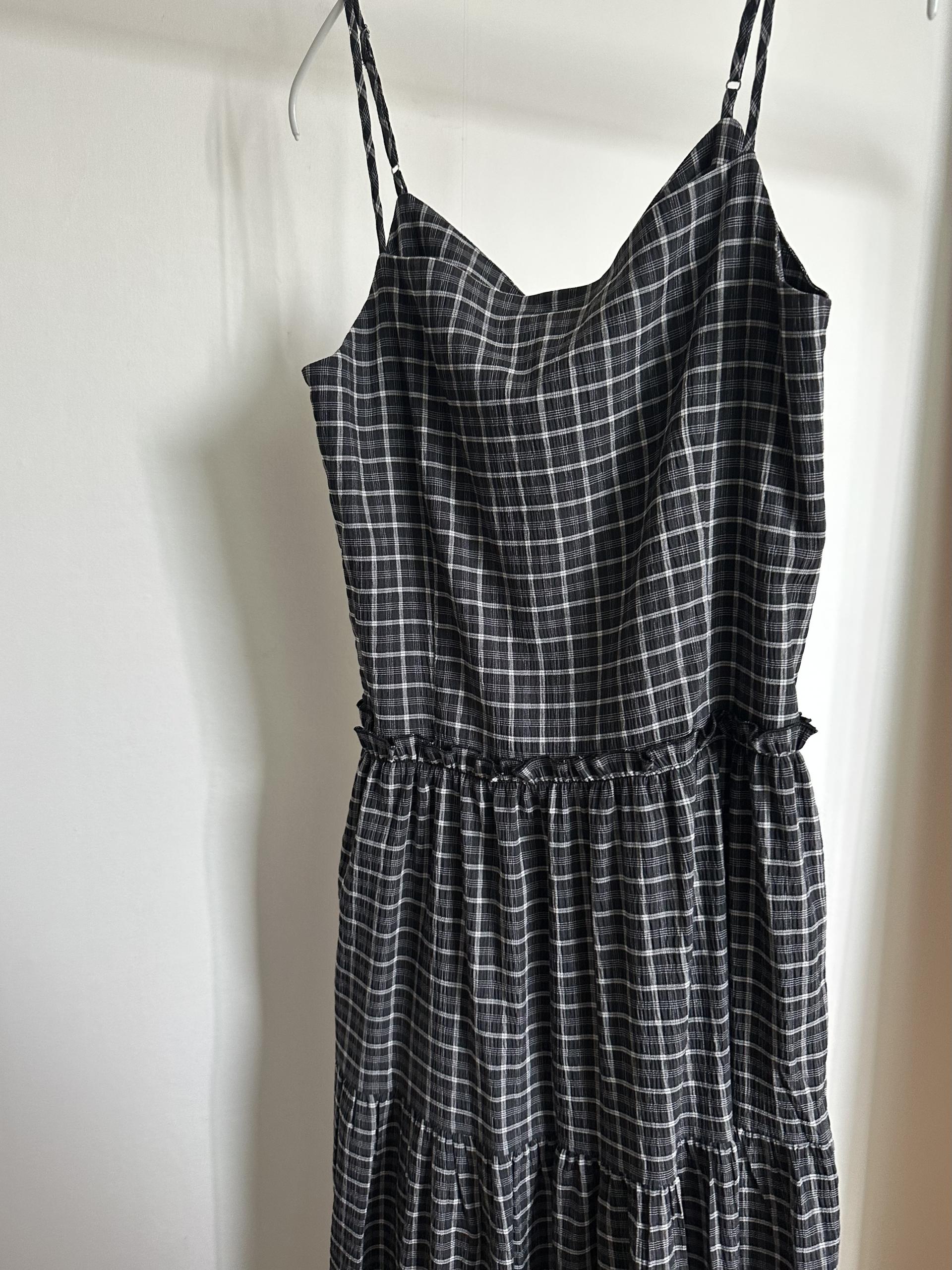 kate check dress (black/blue)