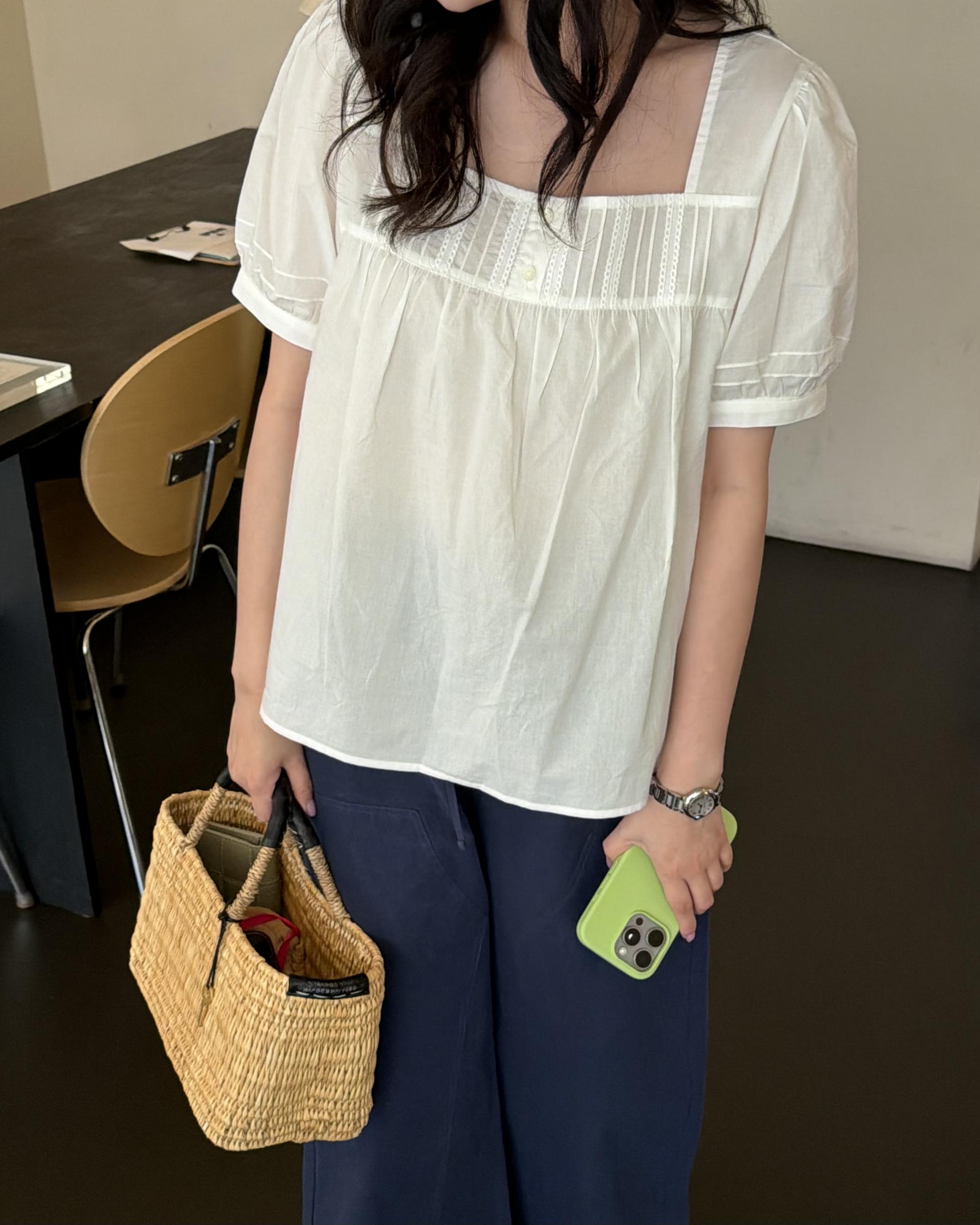 helen blouse (navy/white)