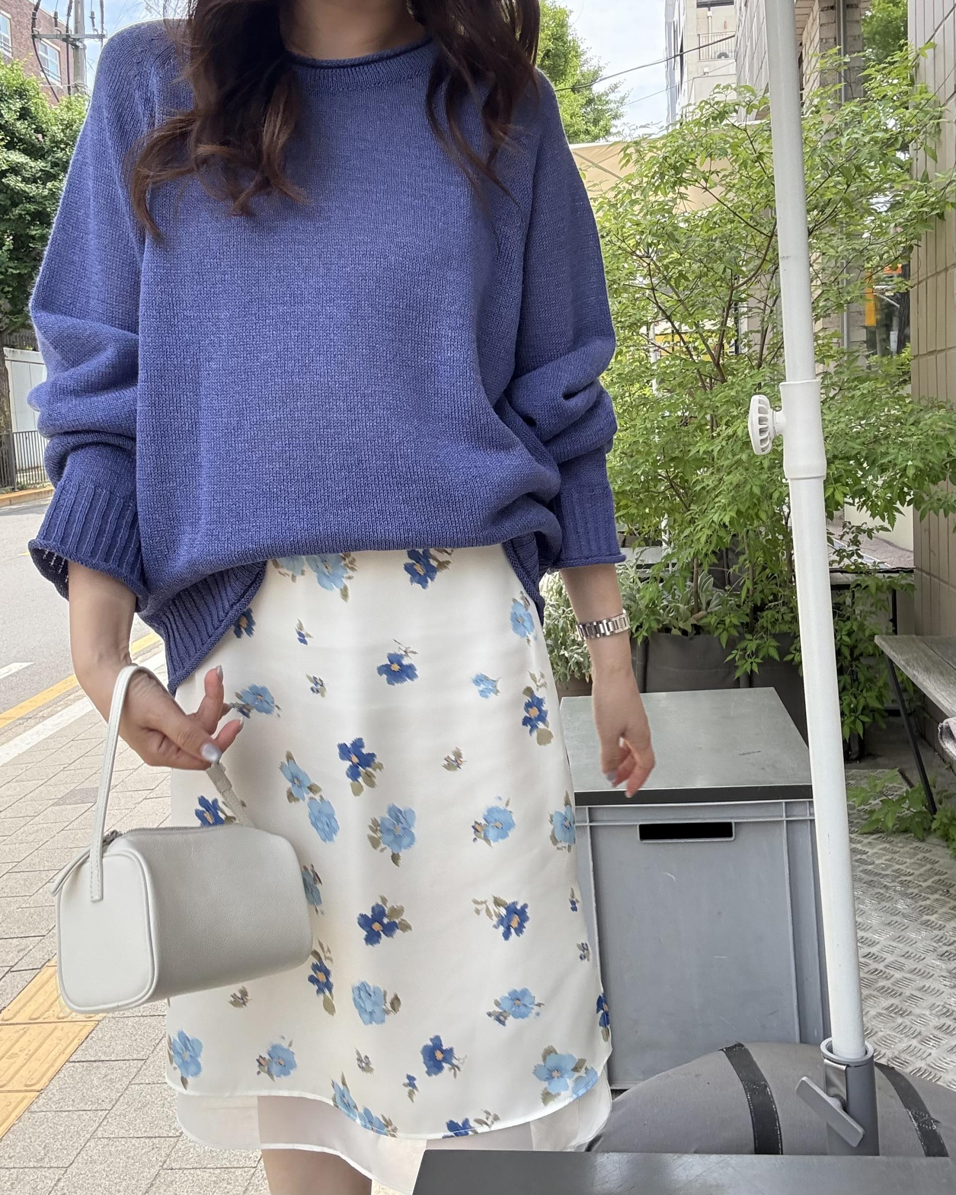 zen flower skirt (cream/mint)