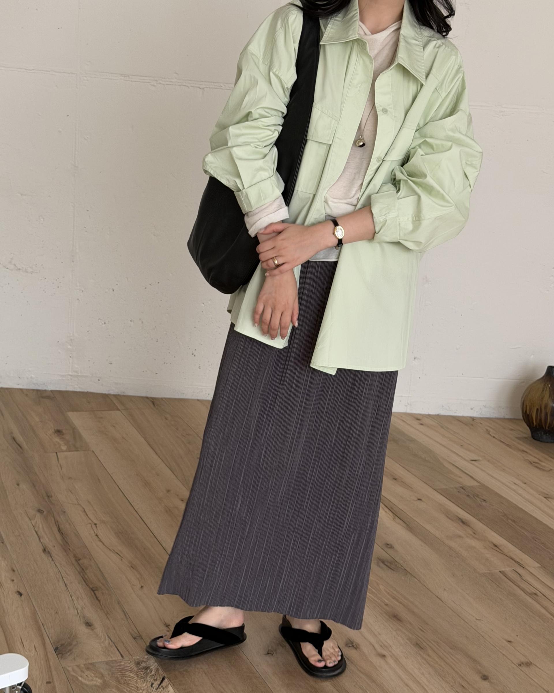 over pocket shirt (mint/charcoal)