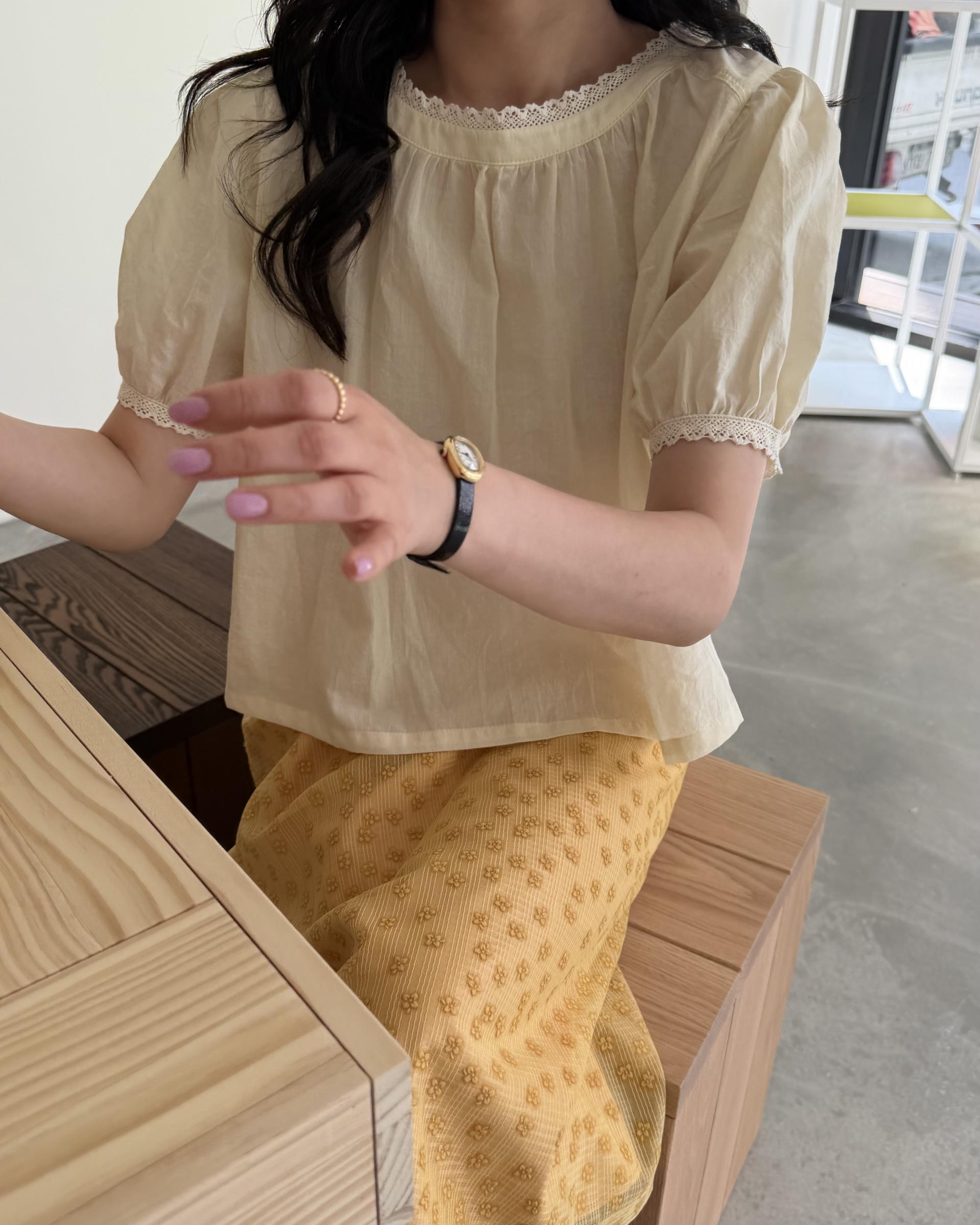 flan lace blouse (cream/ivory)