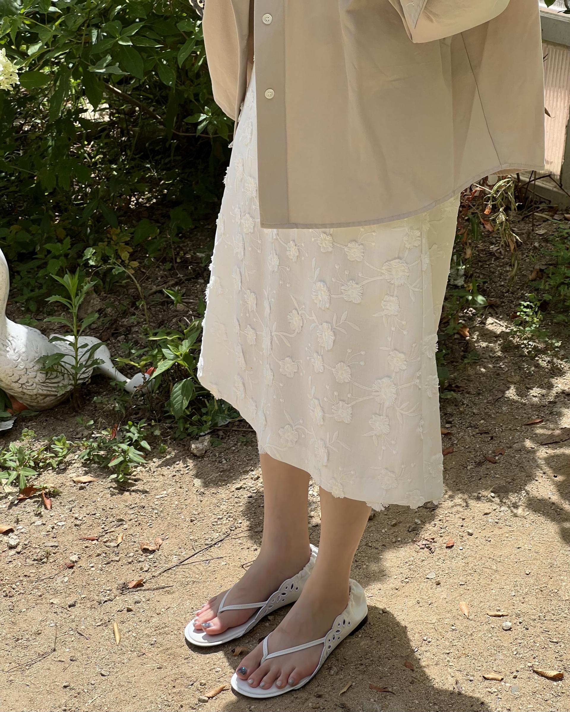 magnet shirring blouse (cream/beige)