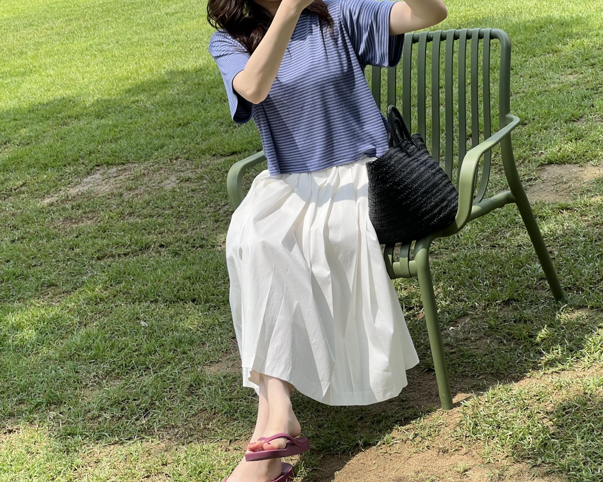 madeleine pleats skirt (check/cream)