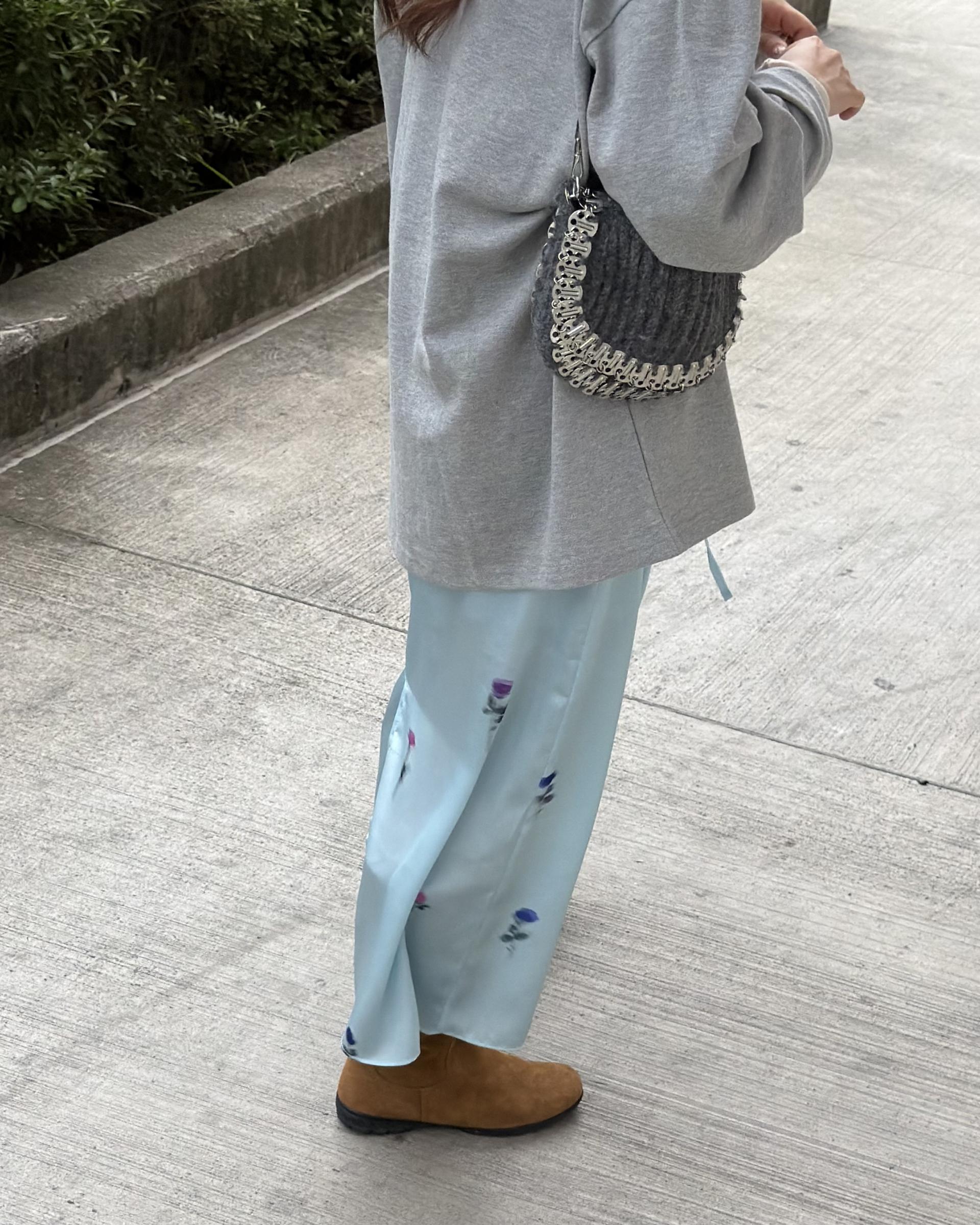 domingo flower skirt (sky blue)