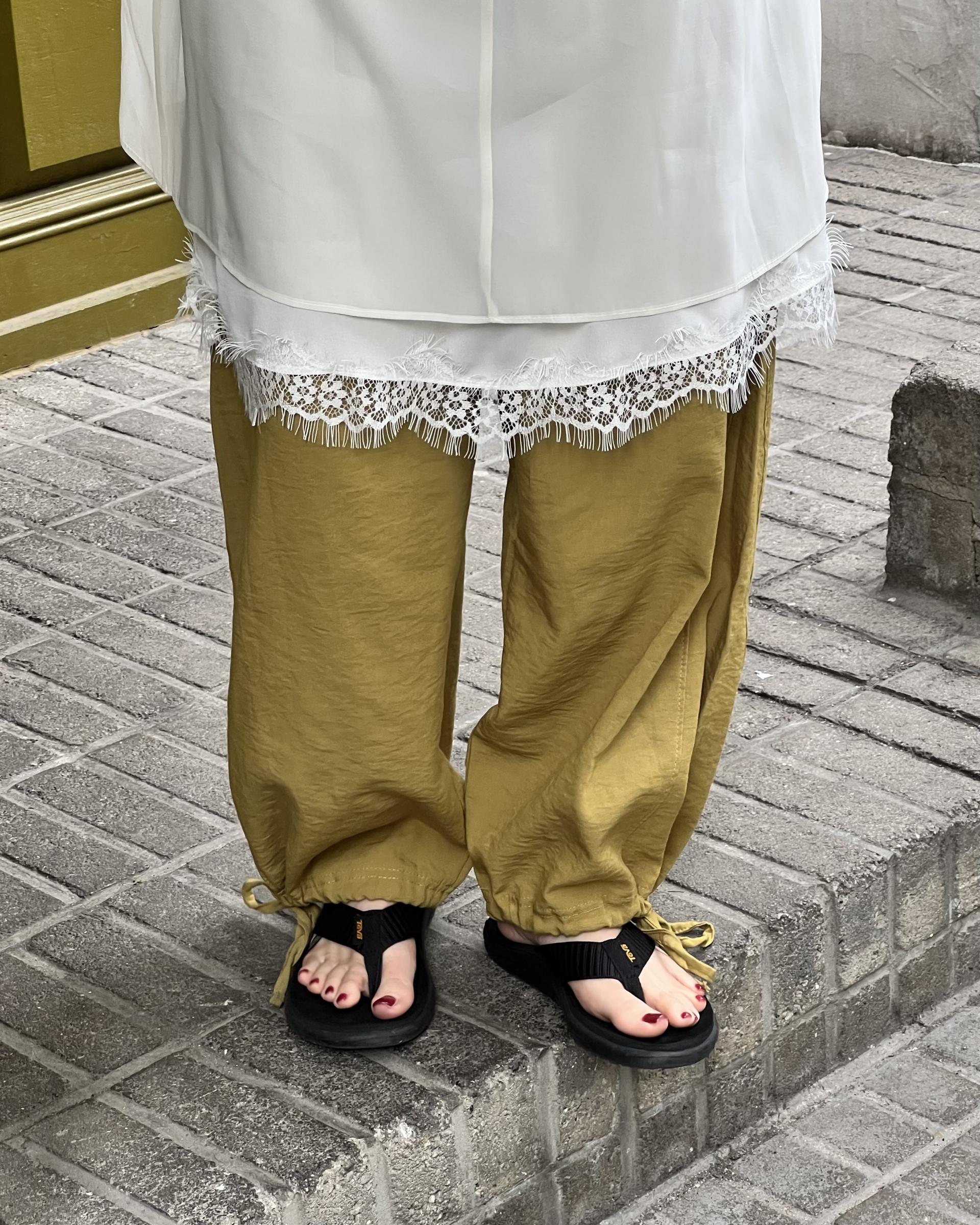boat linen pants (purple/green)