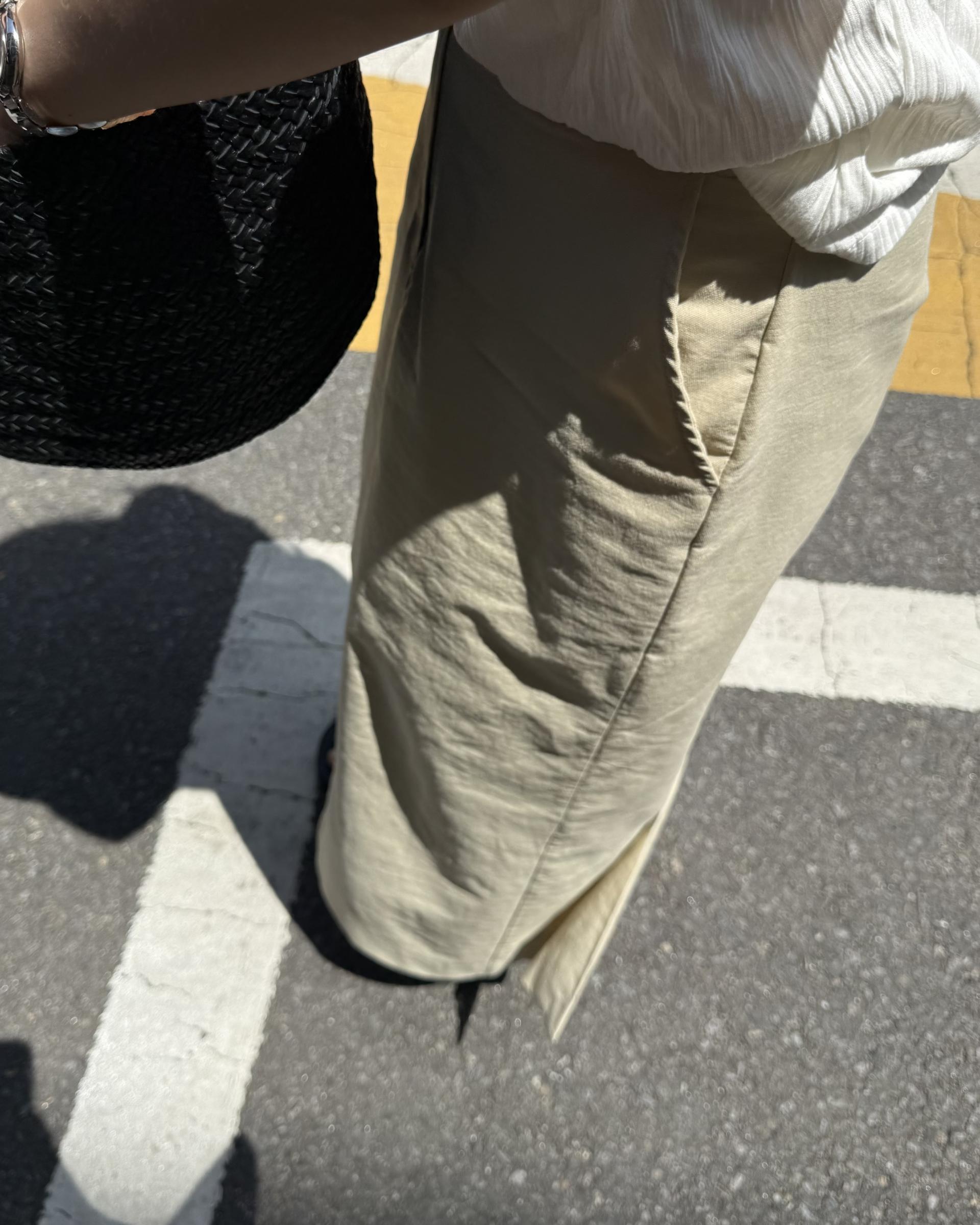 creme cotton skirt (beige/white) 완