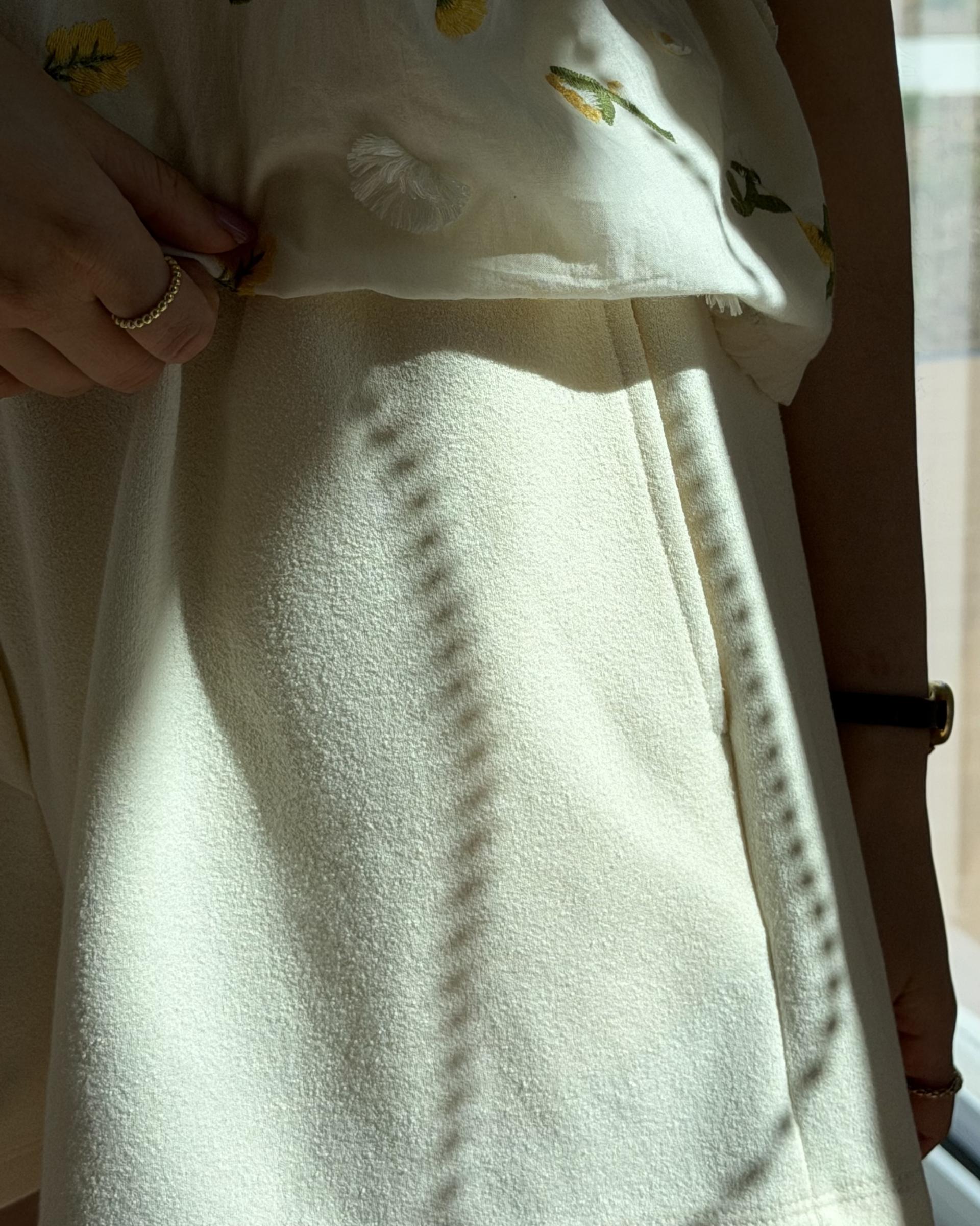 cream terry shorts