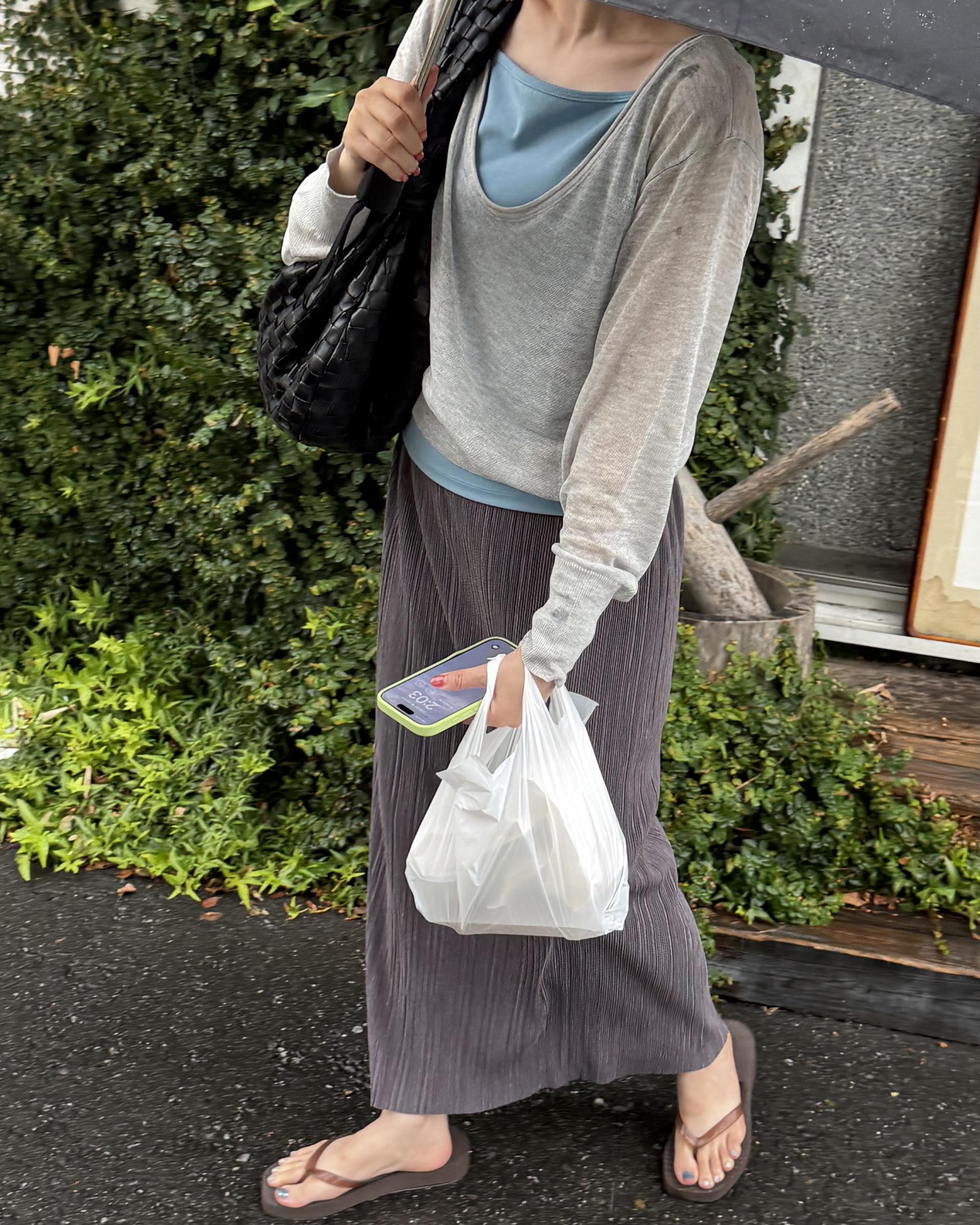 <made> penne skirt (charcoal grey)