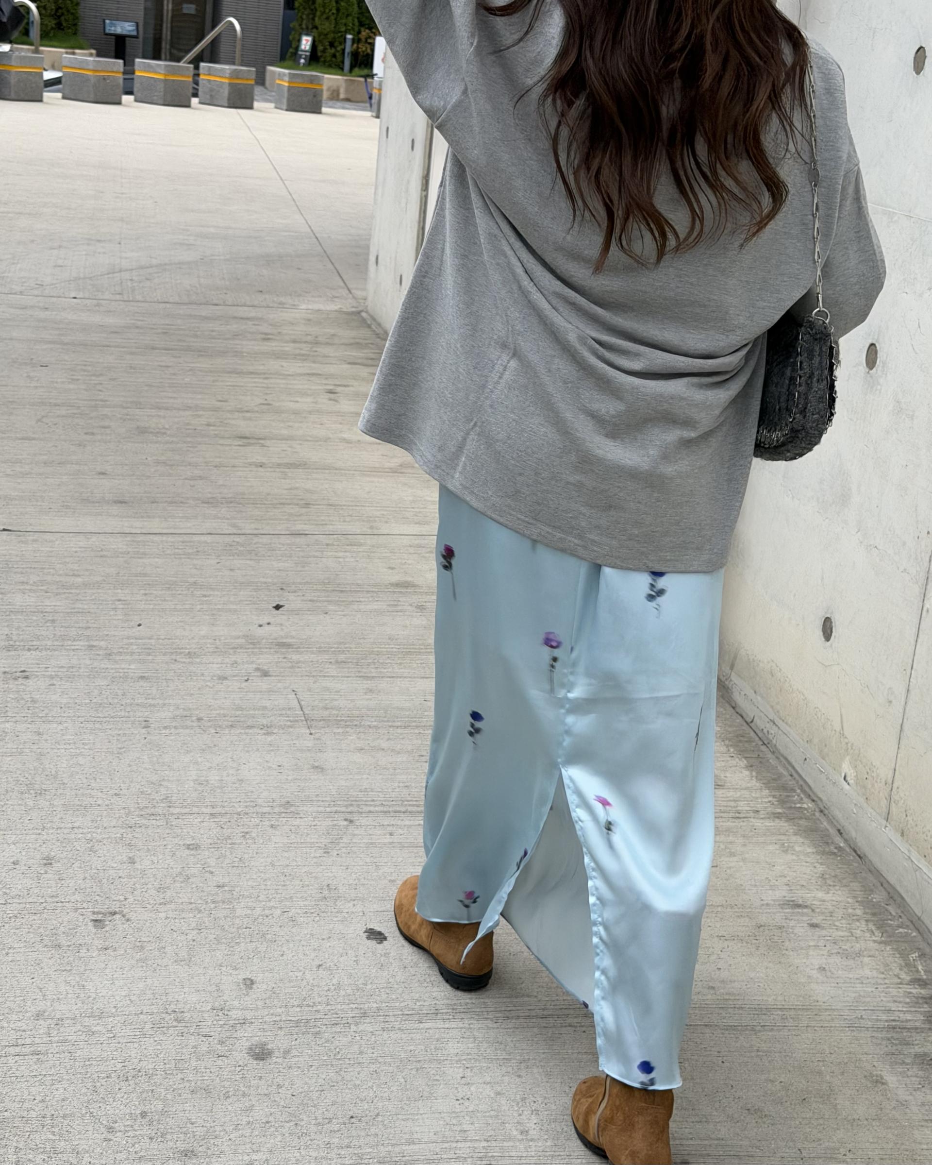 domingo flower skirt (sky blue)