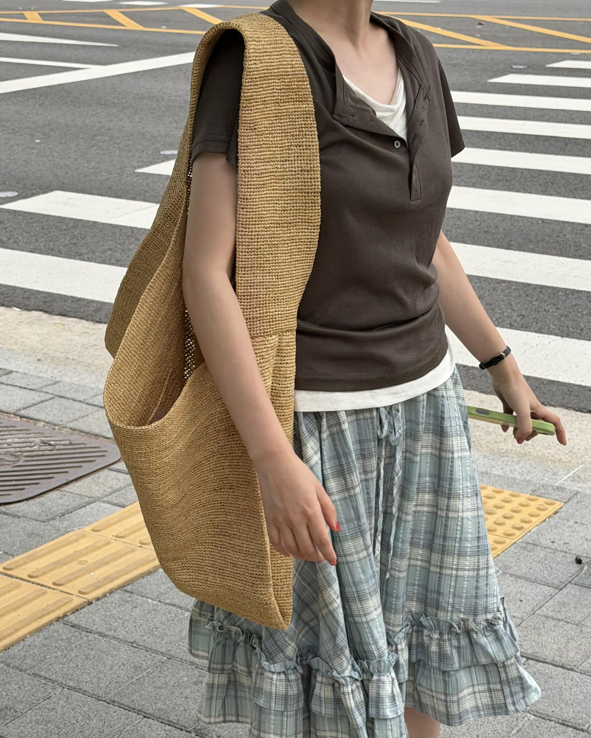 matilda check skirt (right mint/right yellow)